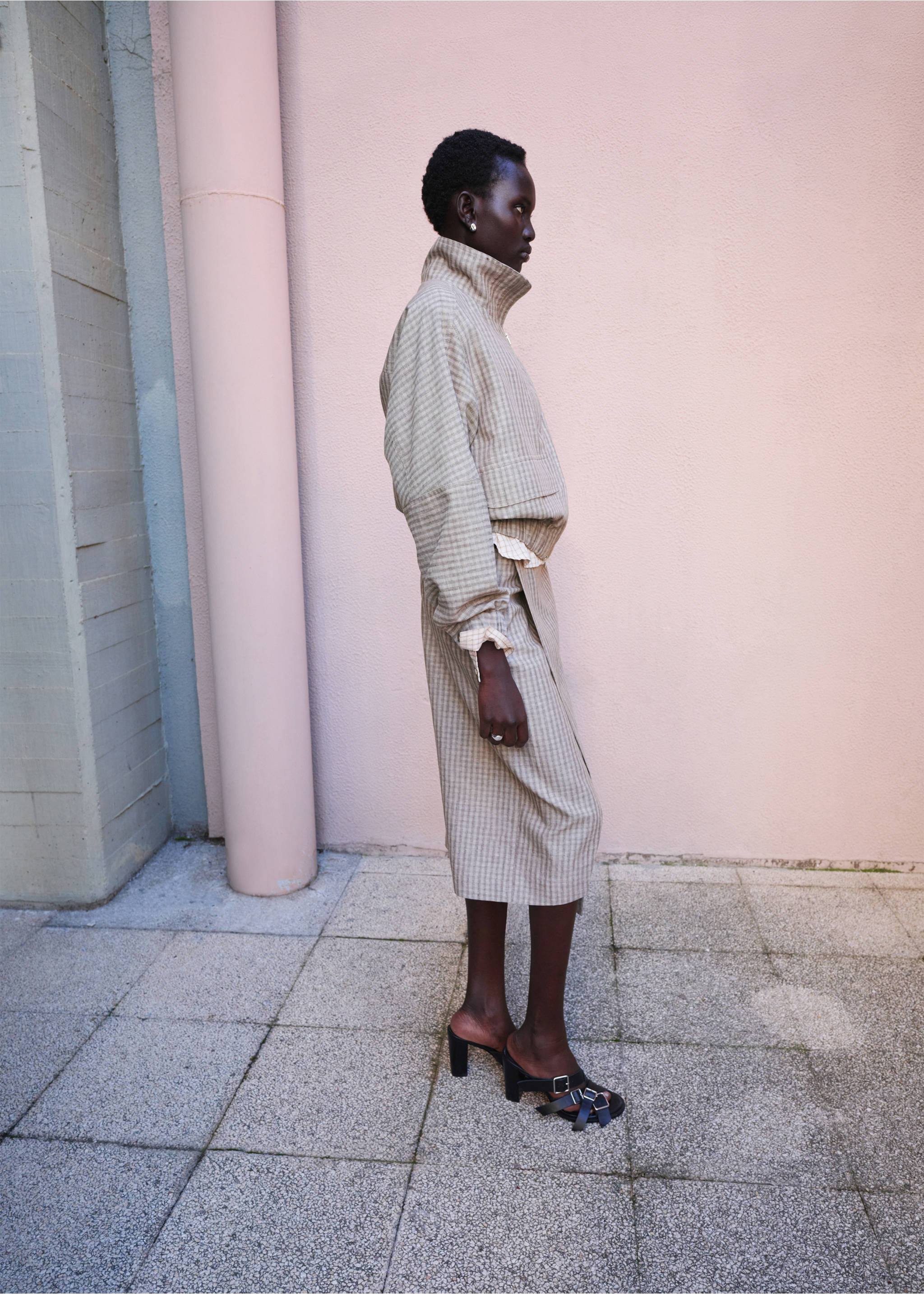Veste bomber carreaux - Détail de l'article 1, Gris clair/pastel. Ref: 27026363-00.