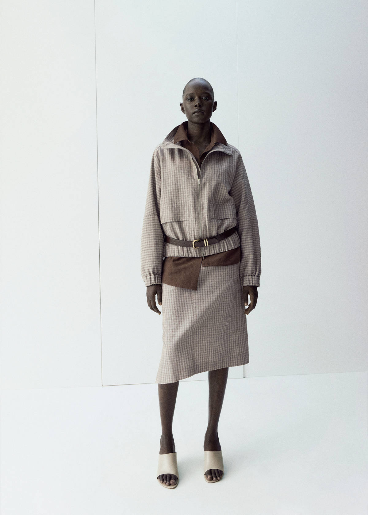 Checked bomber jacket — Light/Pastel Grey