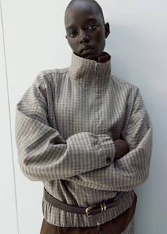 Checked bomber jacket — Light/Pastel Grey 9
