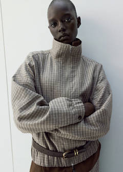 Checked bomber jacket — Light/Pastel Grey 22