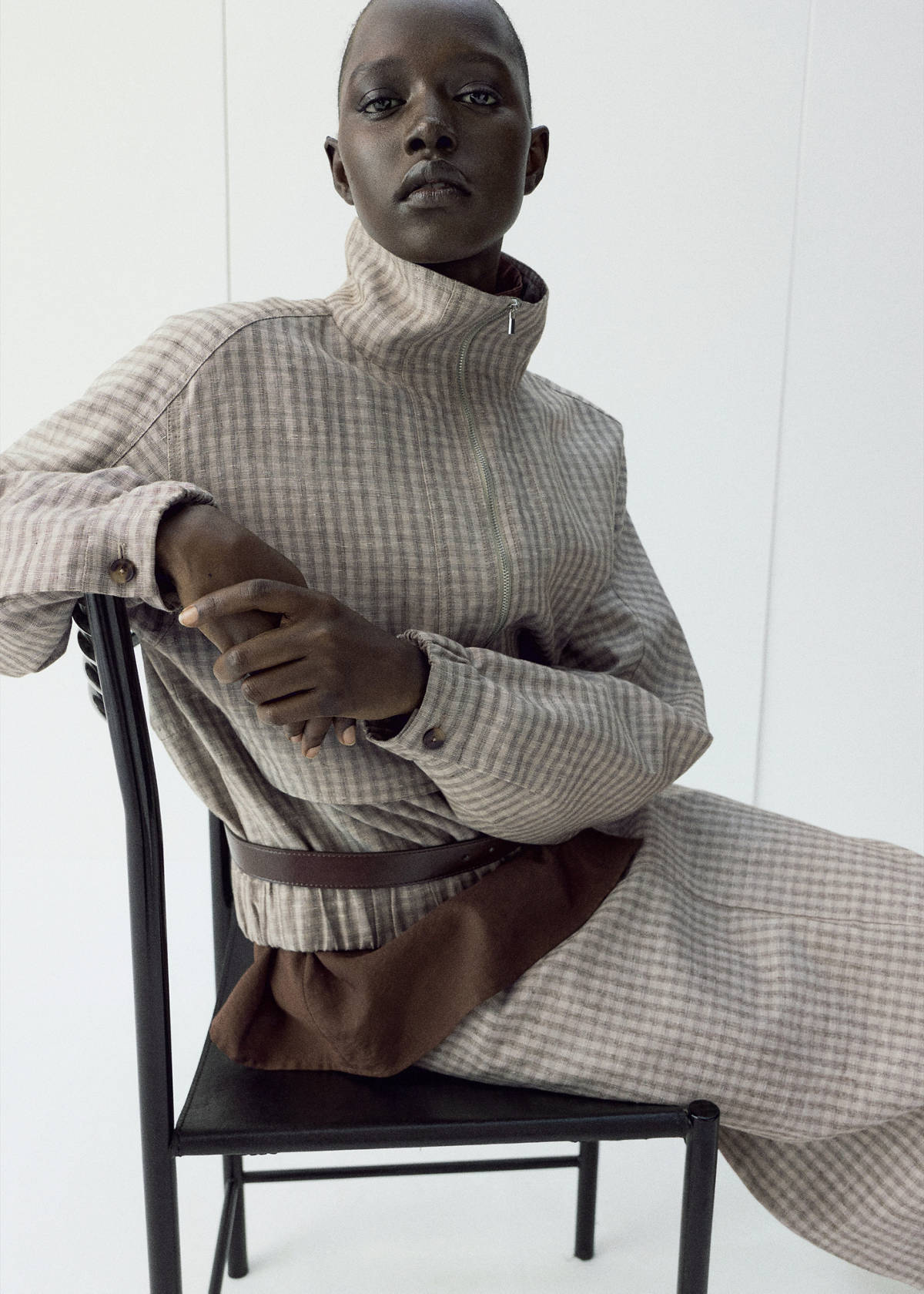 Checked bomber jacket — Light/Pastel Grey