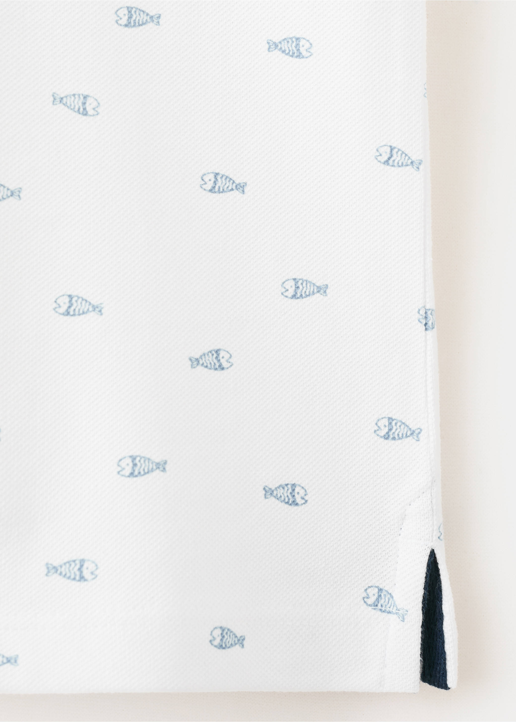 قميص بولو قطني مطبوع - تفاصيل المنتج 0, أبيض. Ref: 27026710-00.