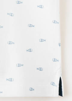 Printed cotton polo shirt — White 6