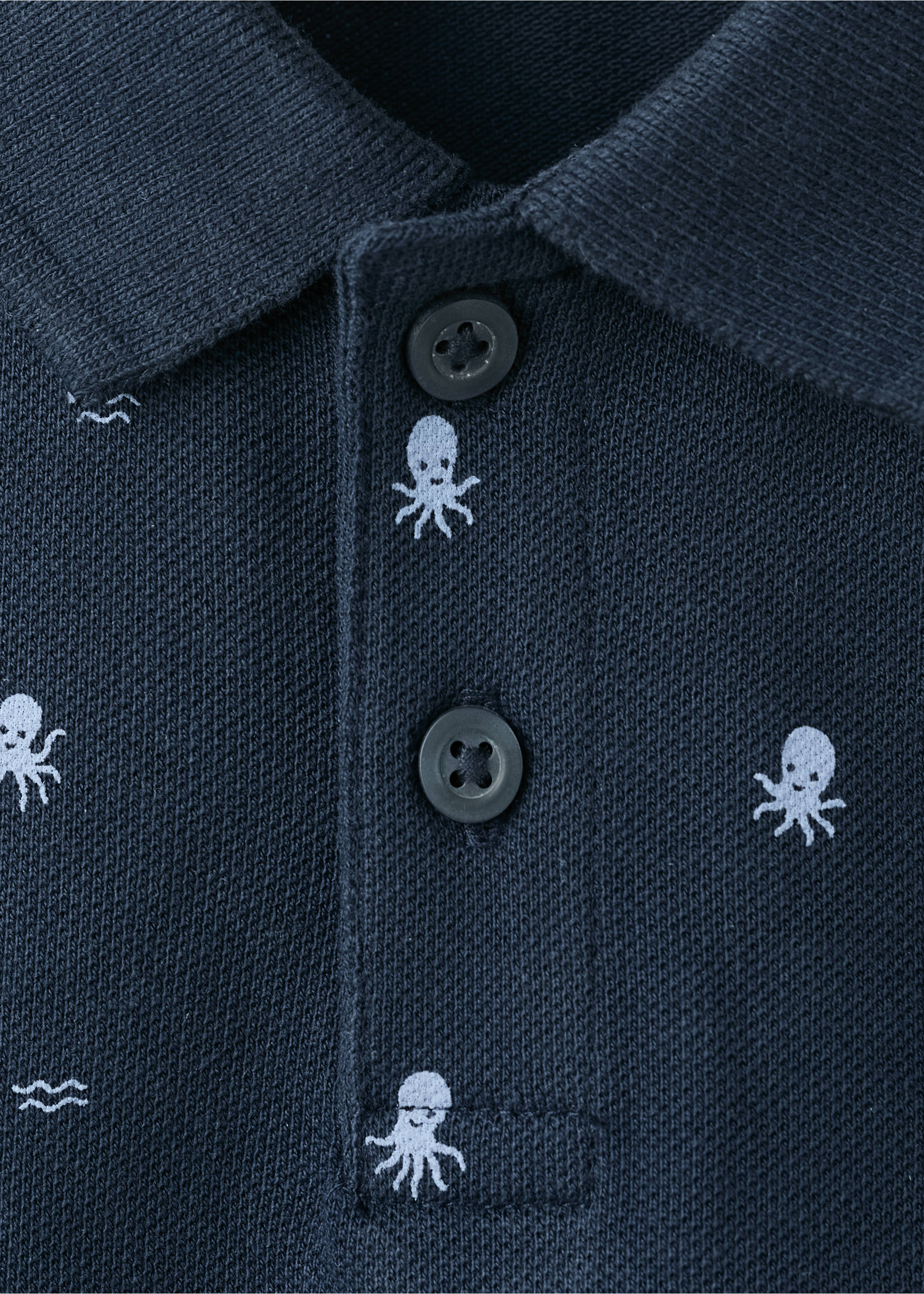 Polo algodón estampado - Detalle del artículo 8, Azul marino. Ref: 27026710-00.