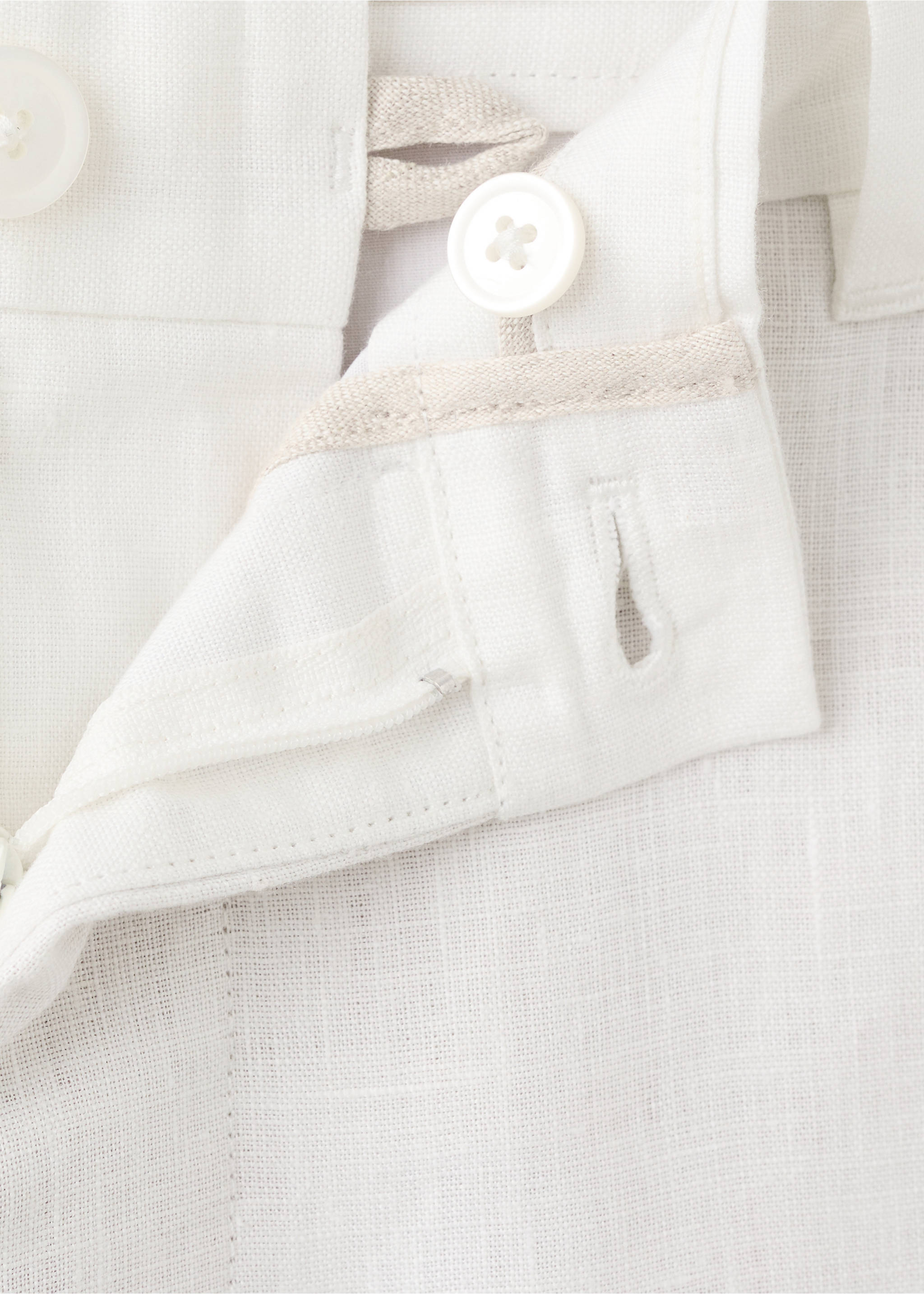 Брюки 100% лен slim fit - Деталь изделия 8, Грязно-белый. Ref: 27026711-00.