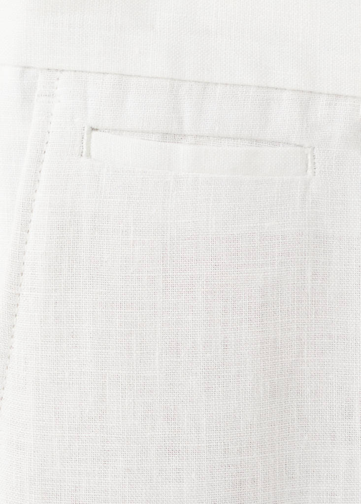 Slim-fit 100% linen trousers — Off White