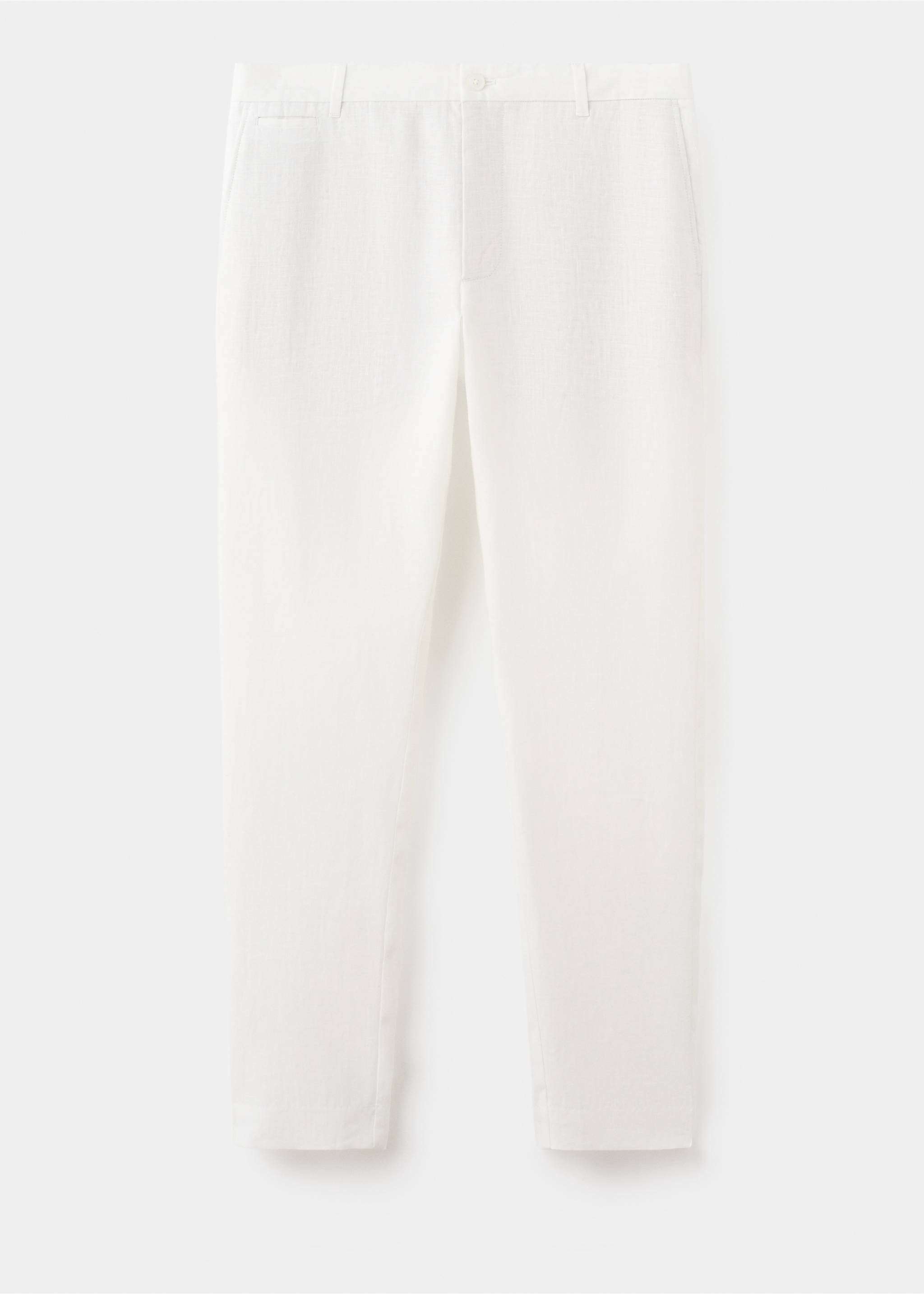 Slim-fit 100% linen trousers - Article without model, Off White. Ref: 27026711-00.