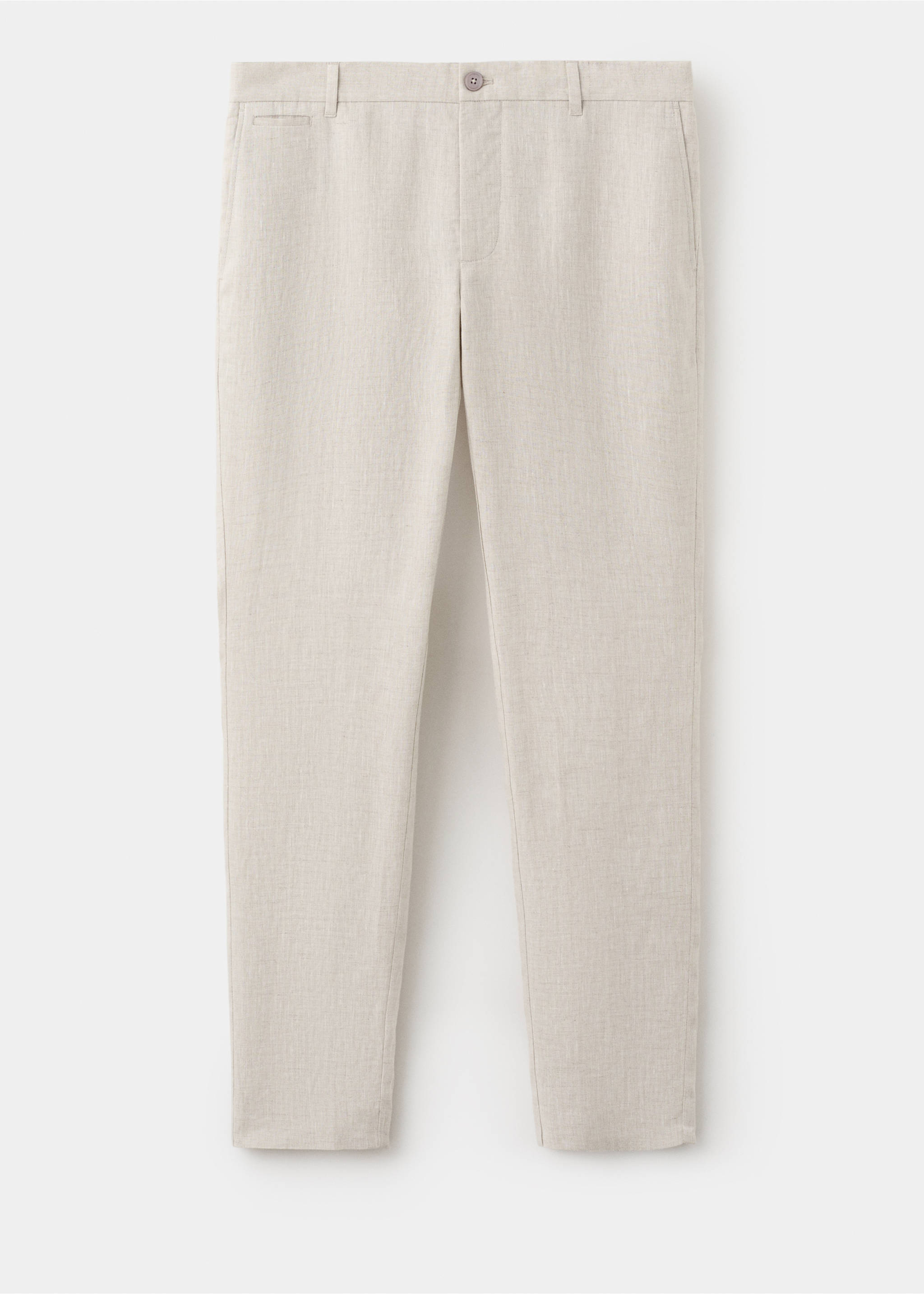 Pantalón 100% lino slim fit - Artículo sin modelo, Crudo. Ref: 27026711-00.