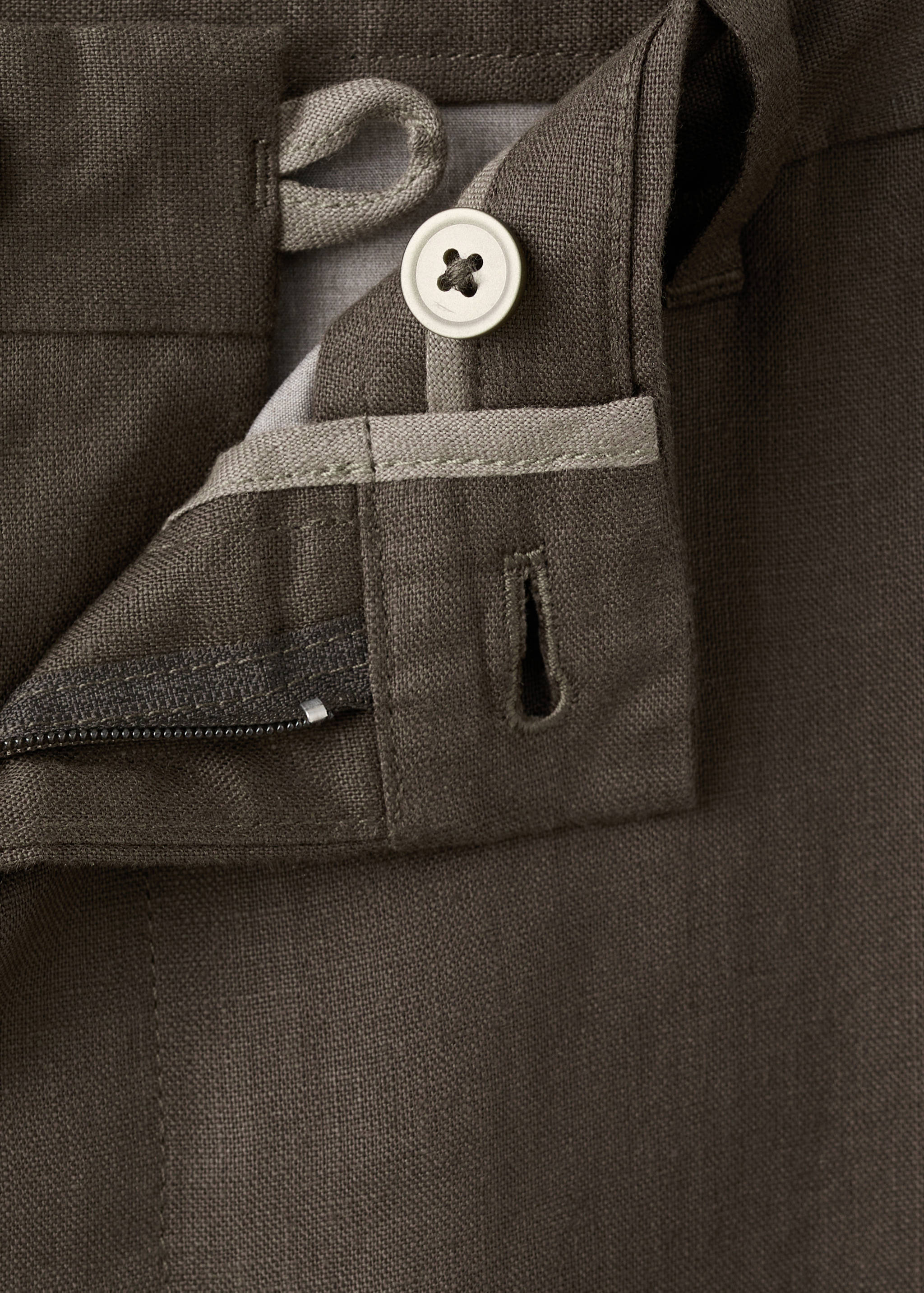 Брюки 100% лен slim fit - Деталь изделия 8