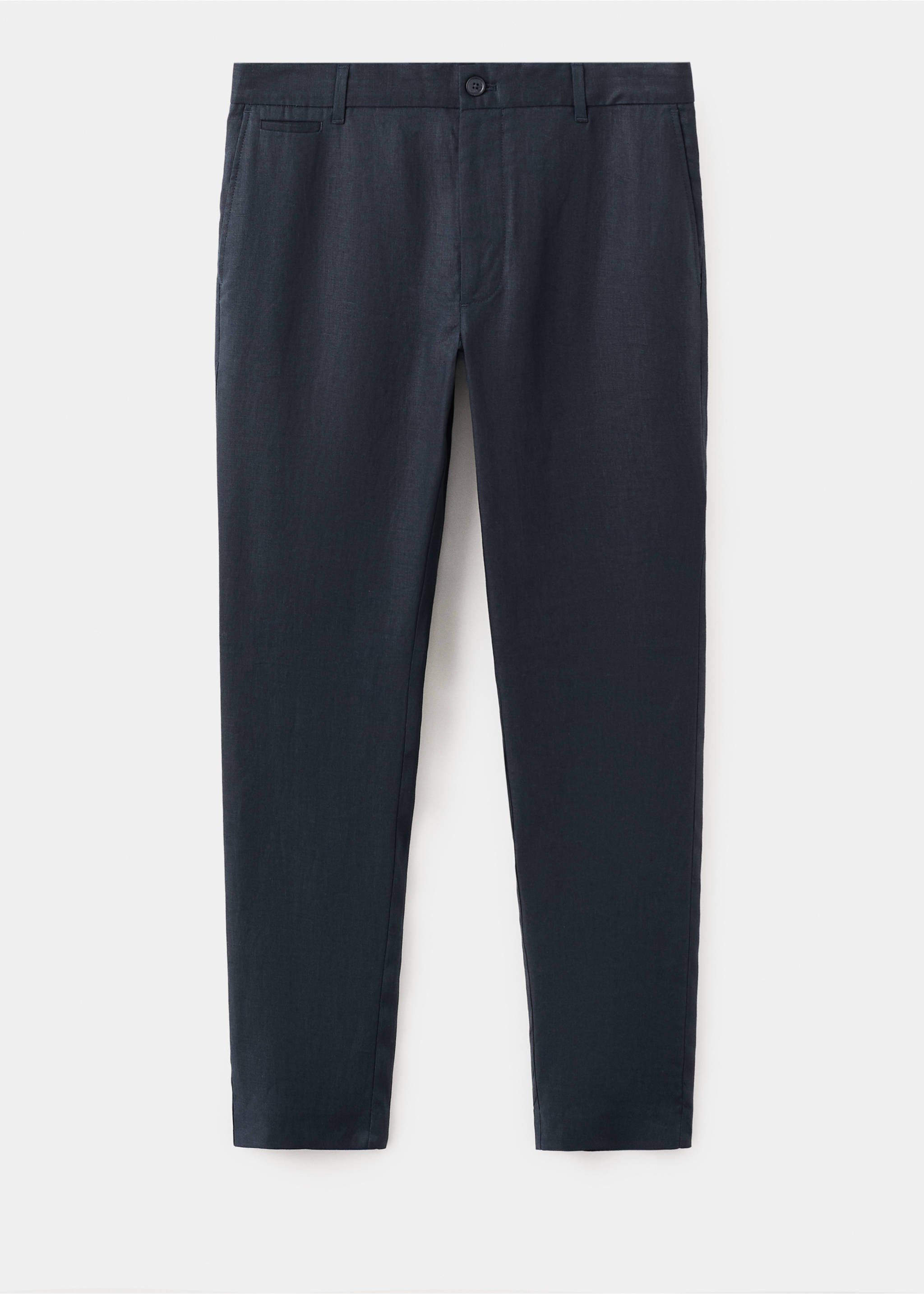 Pantalon 100 % lin slim fit - Article sans modèle, Bleu marine. Ref: 27026711-00.