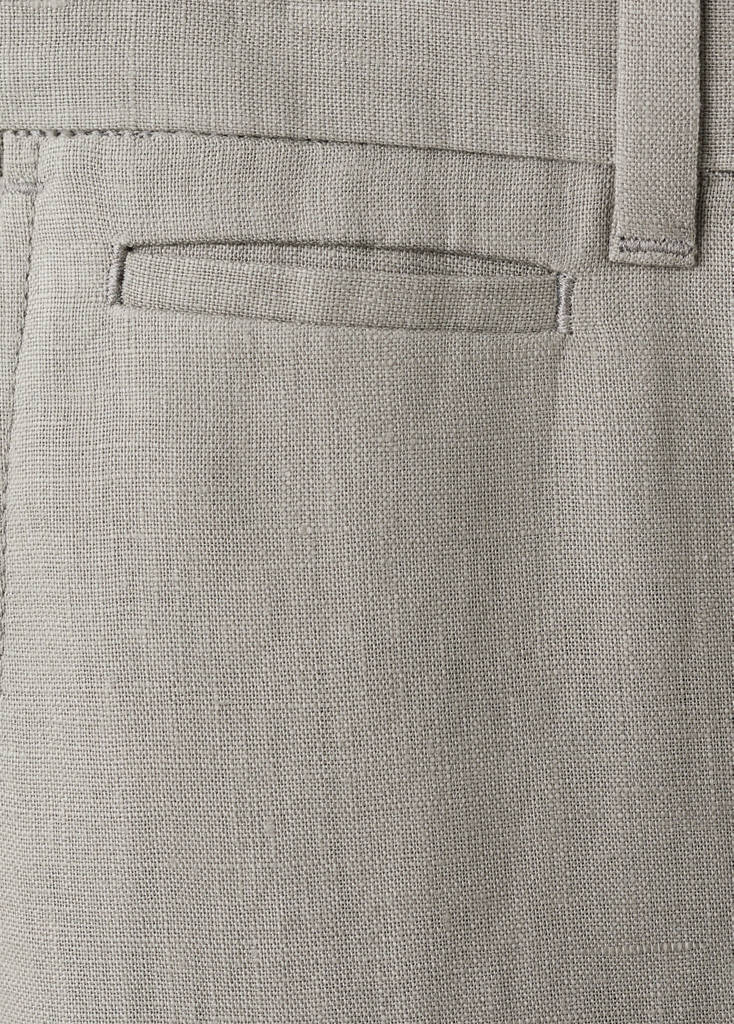 Slim-fit 100% linen trousers — Light Heather Grey