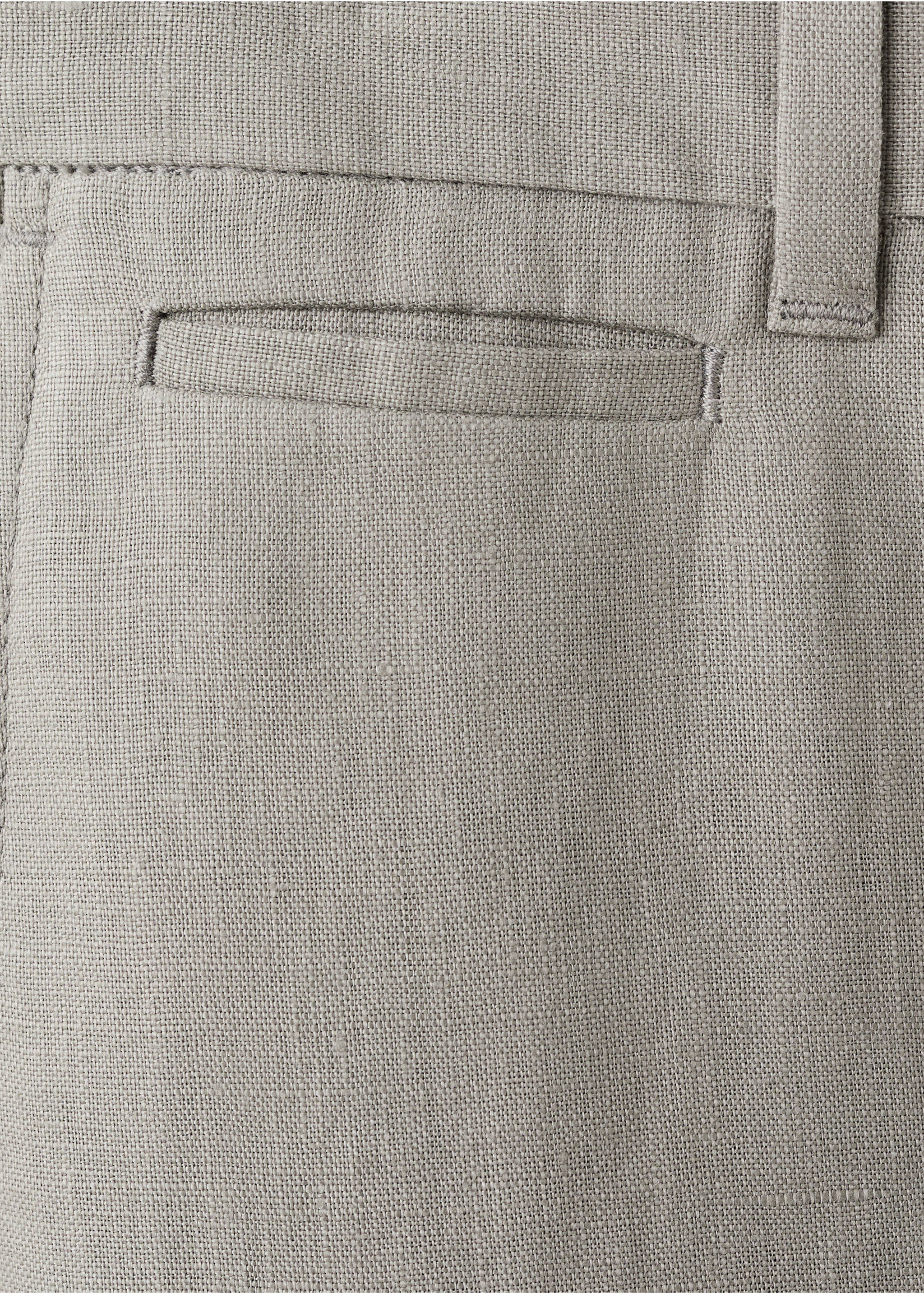 Брюки 100% лен slim fit - Деталь изделия 0, Меланжевый светло-серый. Ref: 27026711-00.