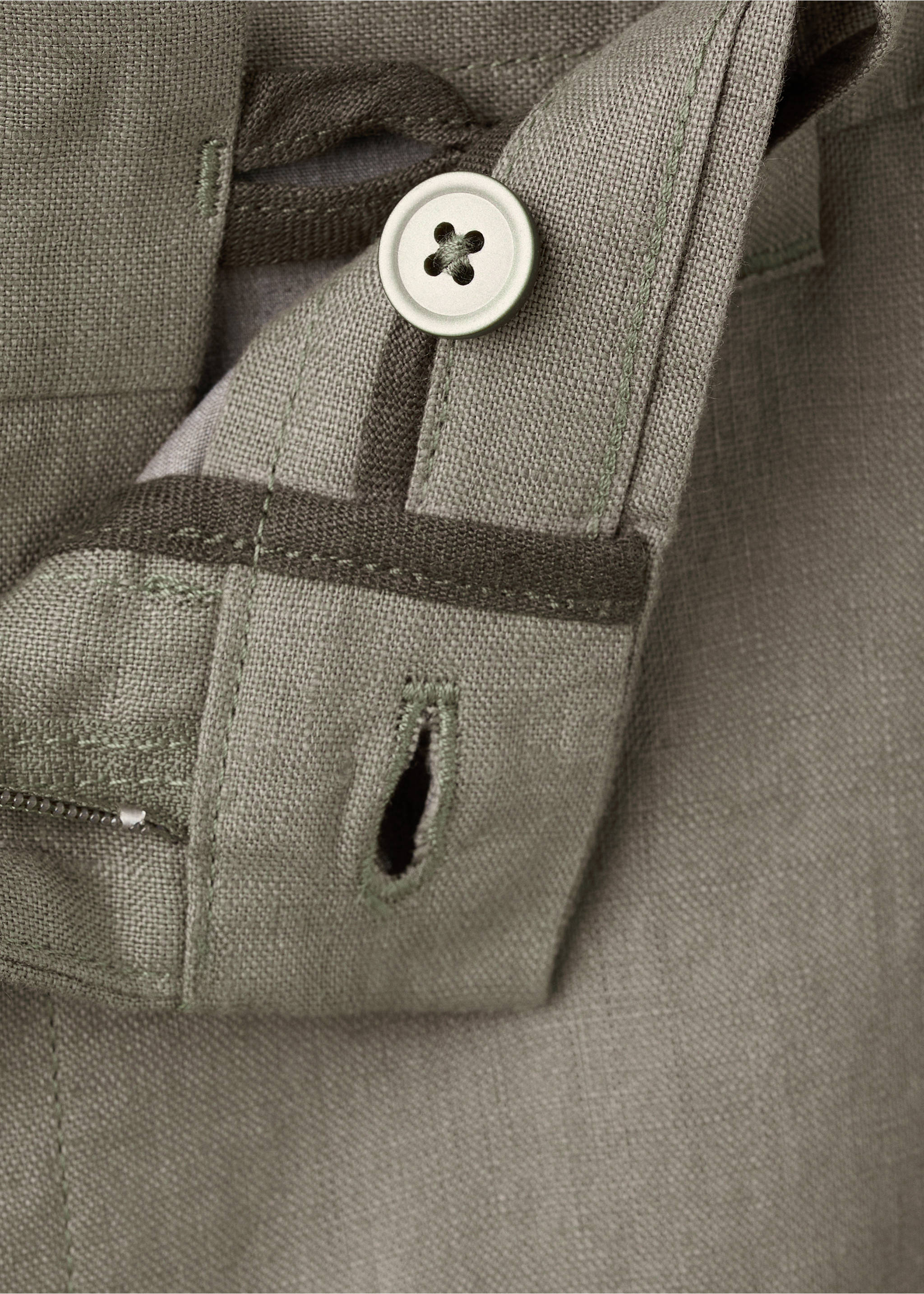 Pantalón 100% lino slim fit - Detalle del artículo 8, Gris visón. Ref: 27026711-03.