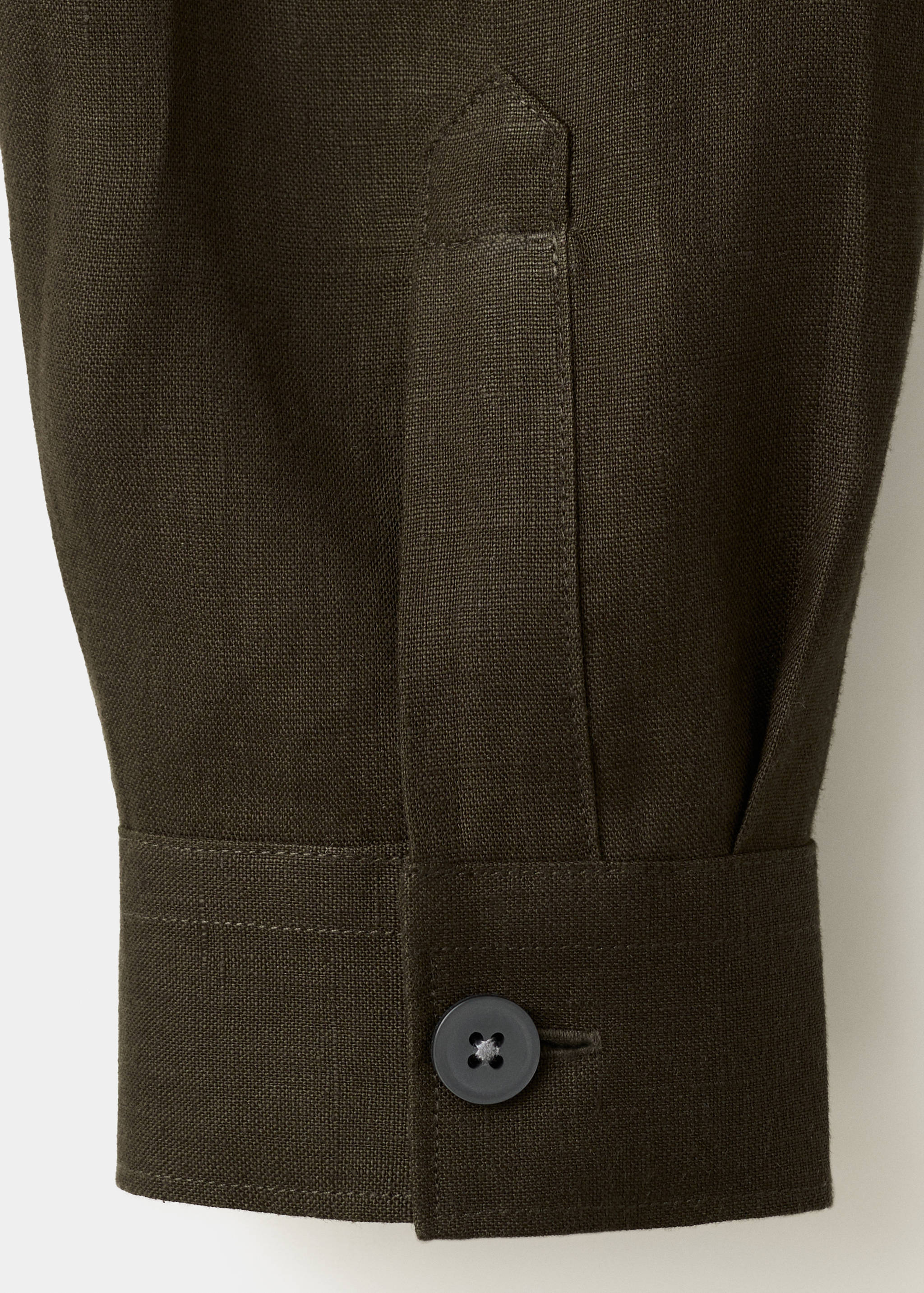 Bowling collar overshirt 100% linen - Details of the article 0