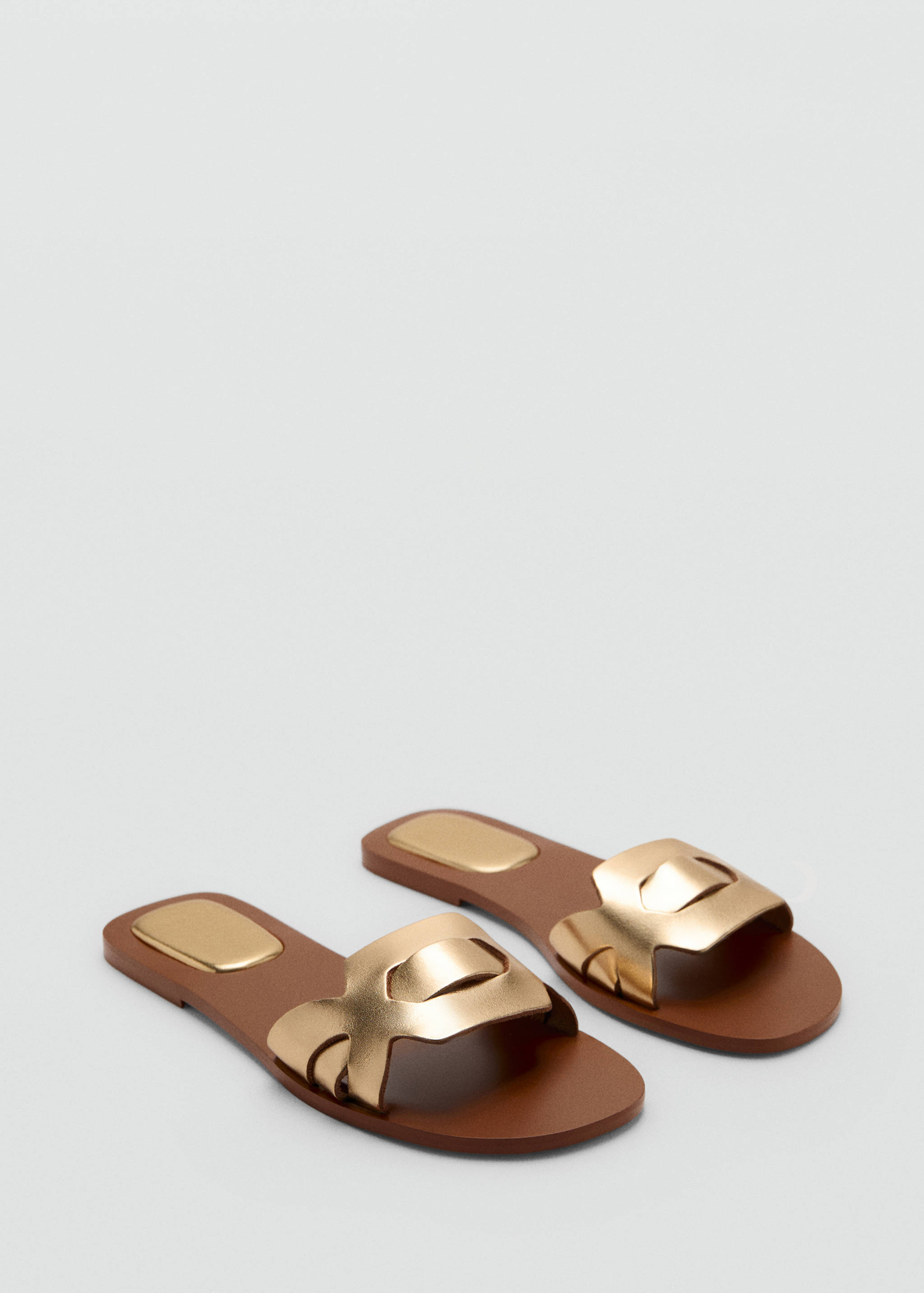 Leather sandals with straps - Medium plane