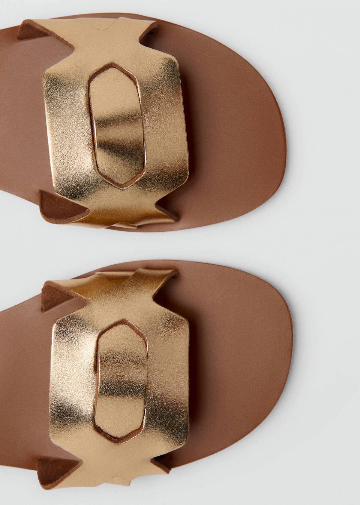 Leather straps sandals — Gold