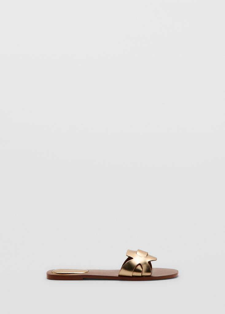 Leather straps sandals — Gold