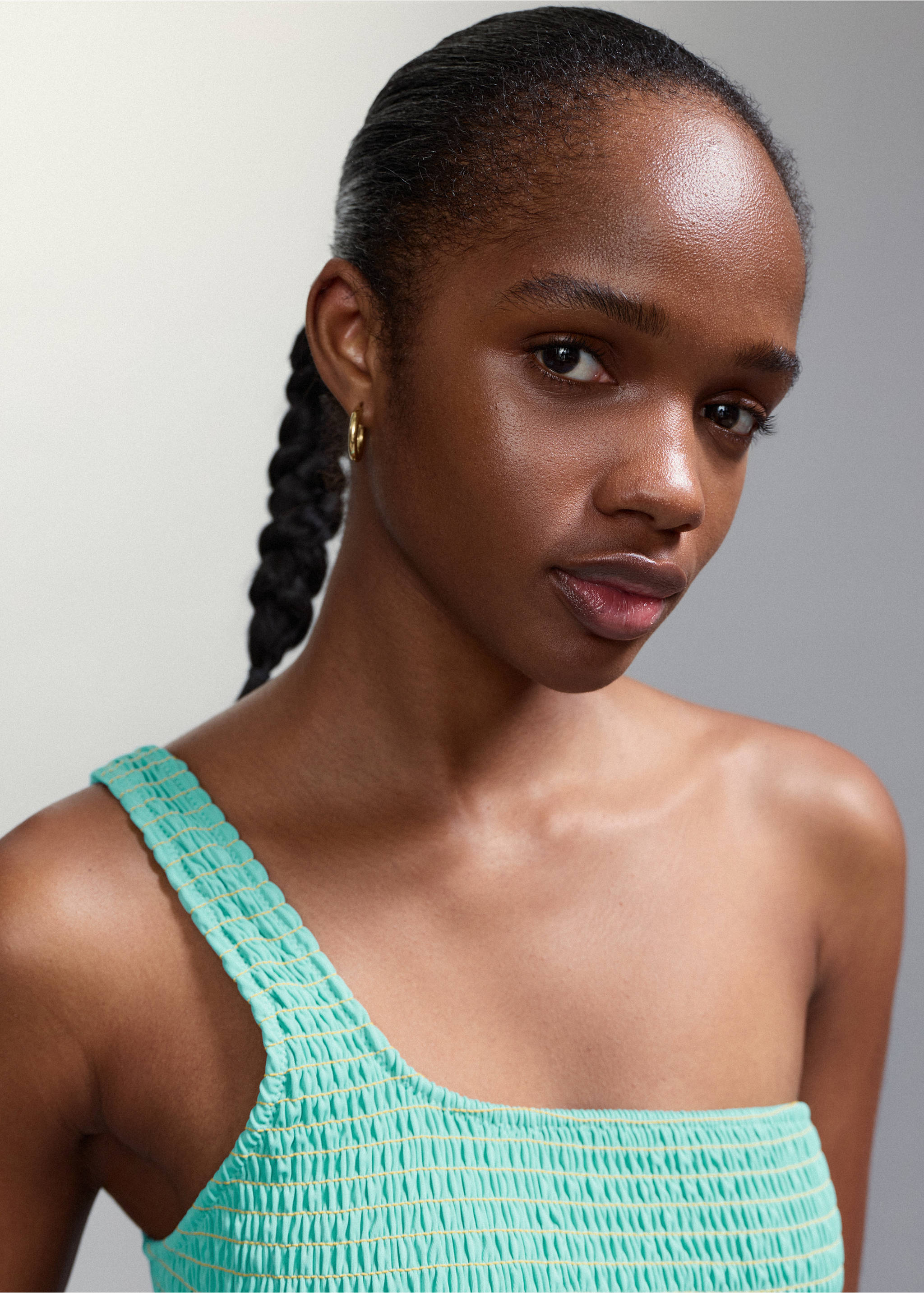 Biquini asimètric calceta mitjana - Detall de l'article 1, Turquesa. Ref: 27026714-00.