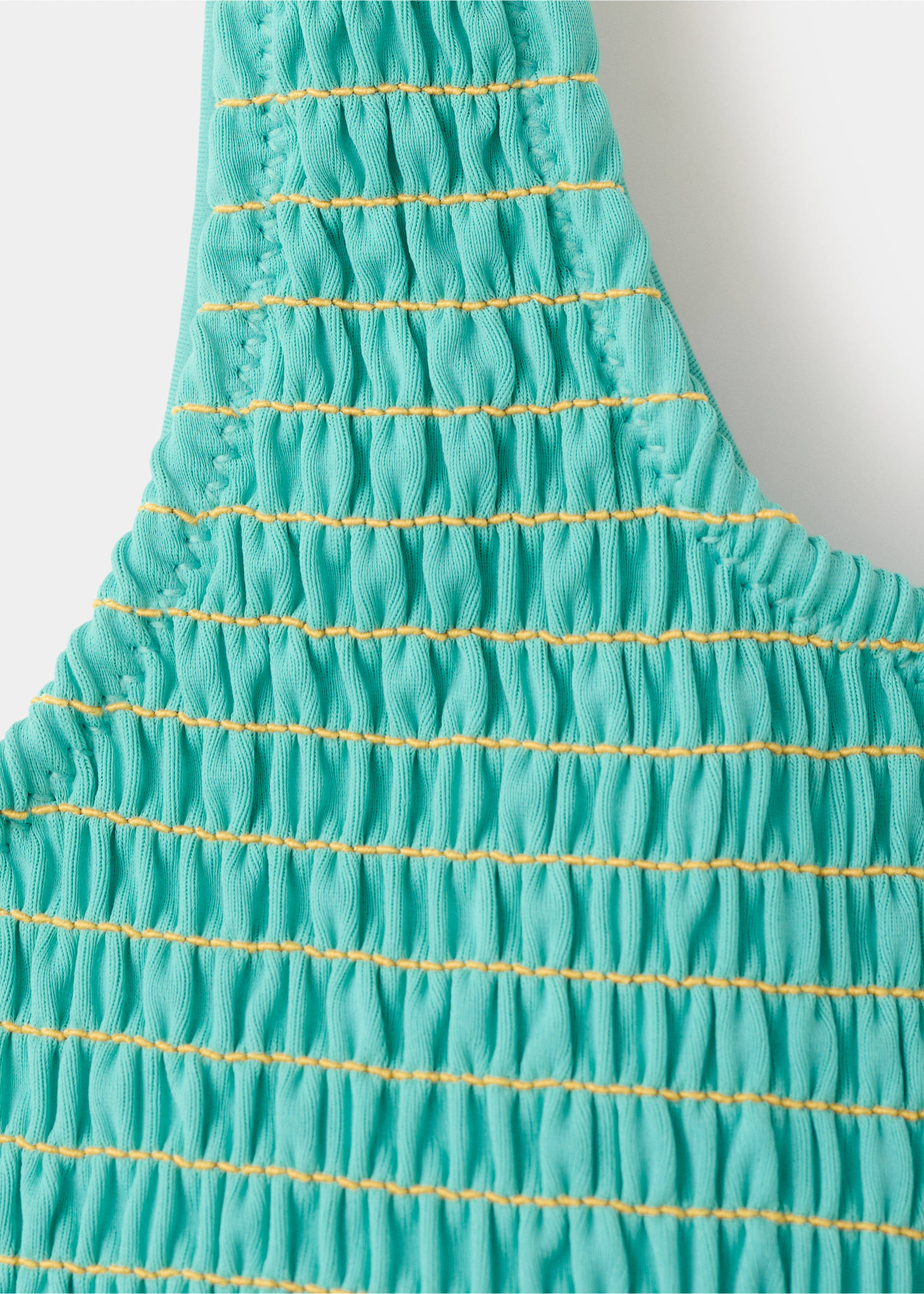 Асимметричное бикини с плавками средней посадки - Деталь изделия 0, Бирюзовый. Ref: 27026714-00.