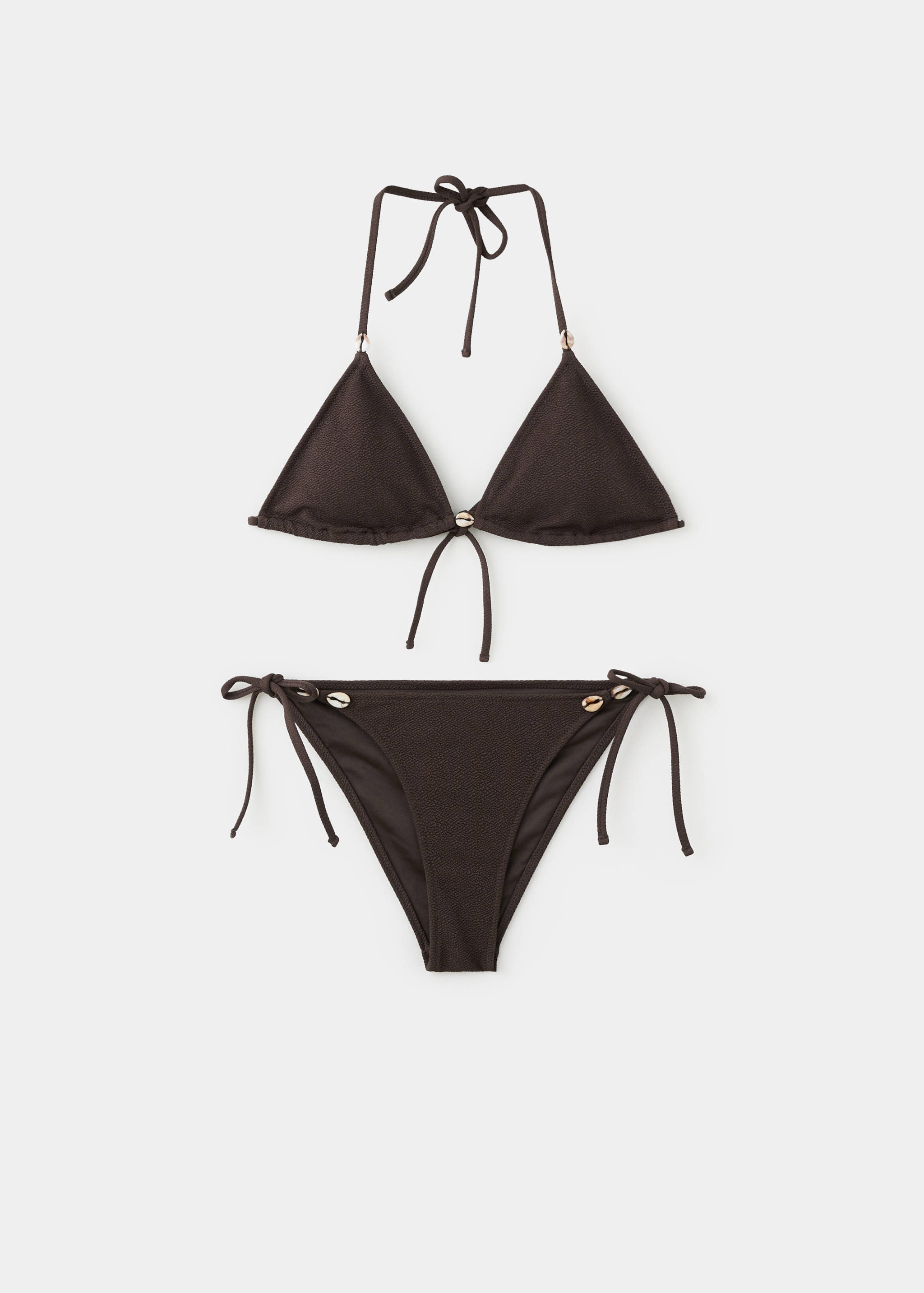 Bikini with shells, mid-rise bottoms - Article without model