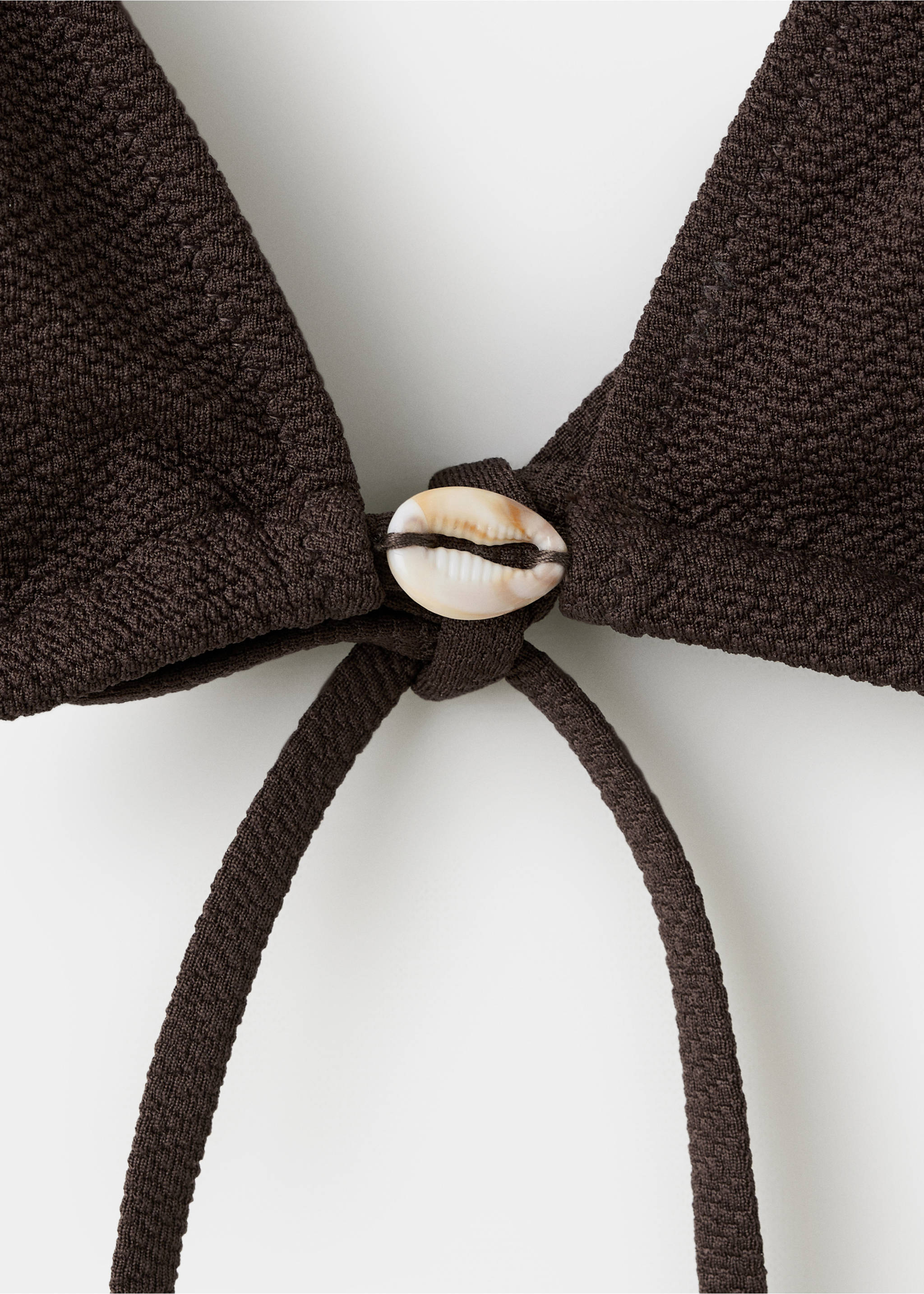 Bikini with shells, mid-rise bottoms - Details of the article 8, Brown. Ref: 27026715-00.