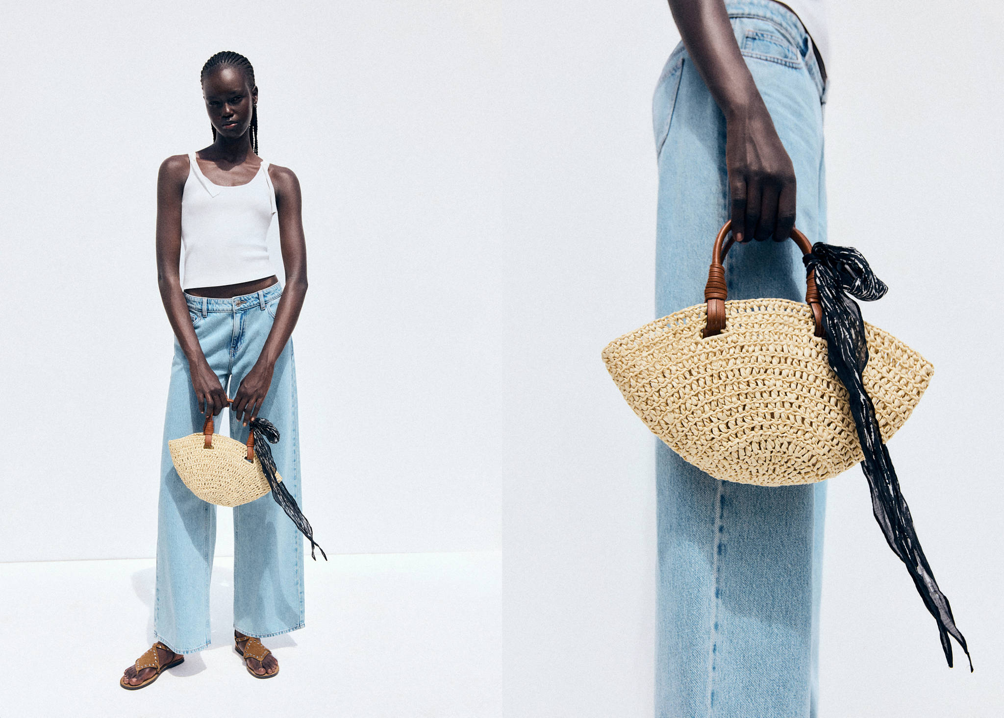 Basket-style shoulder bag - Panoramic plane