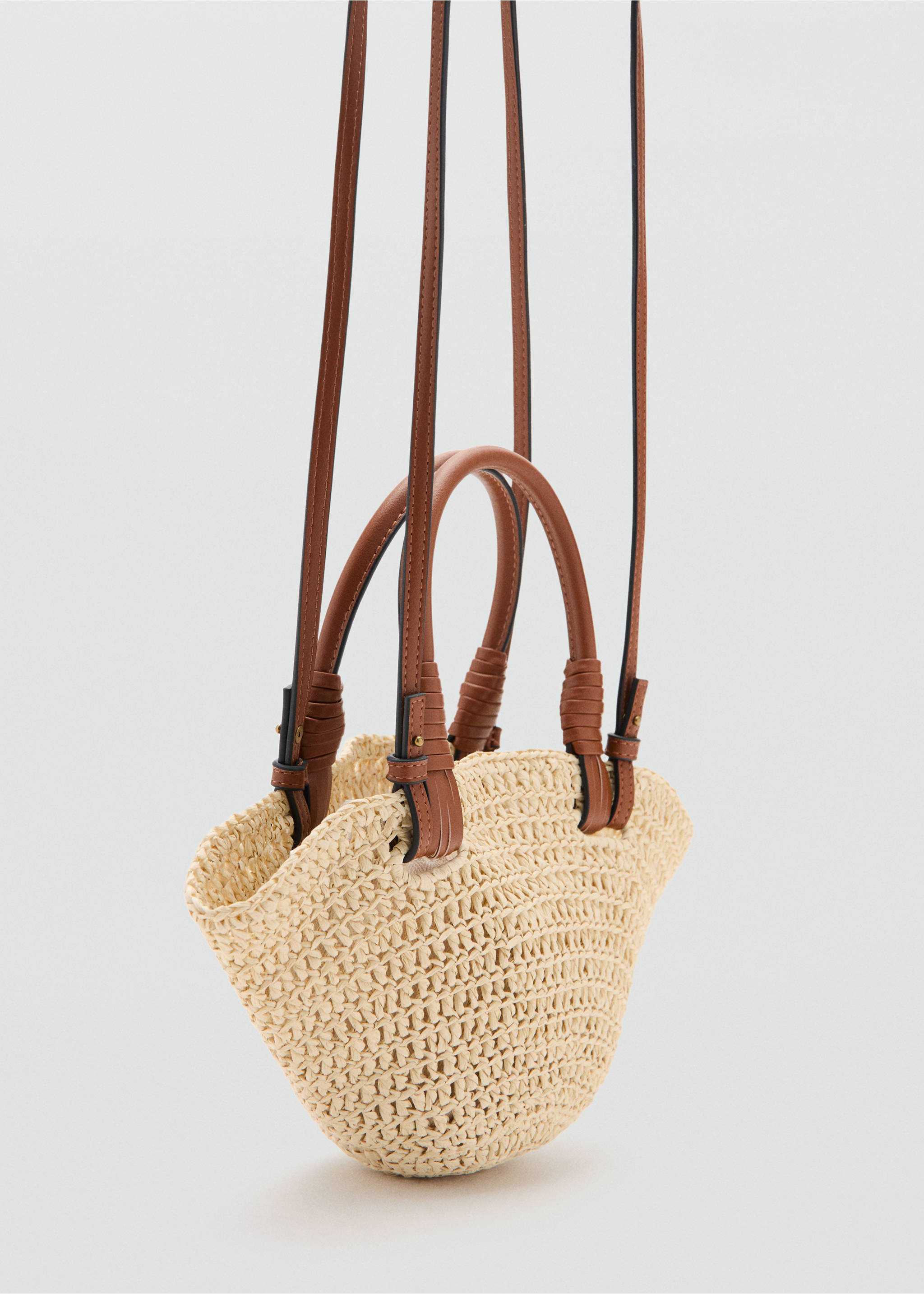 Basket-style shoulder bag - Medium plane, Brown. Ref: 27026716-00.