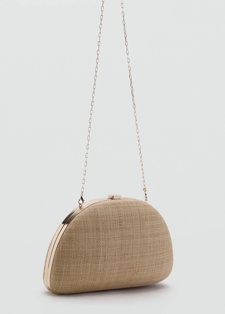 Natural fiber clutch bag — Beige