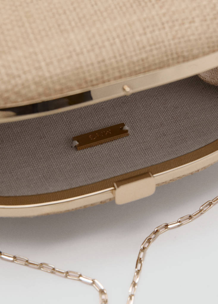 Natural fiber clutch bag — Beige