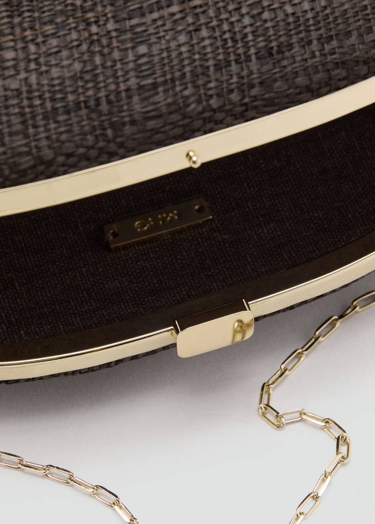 Natural fiber clutch bag — Chocolate