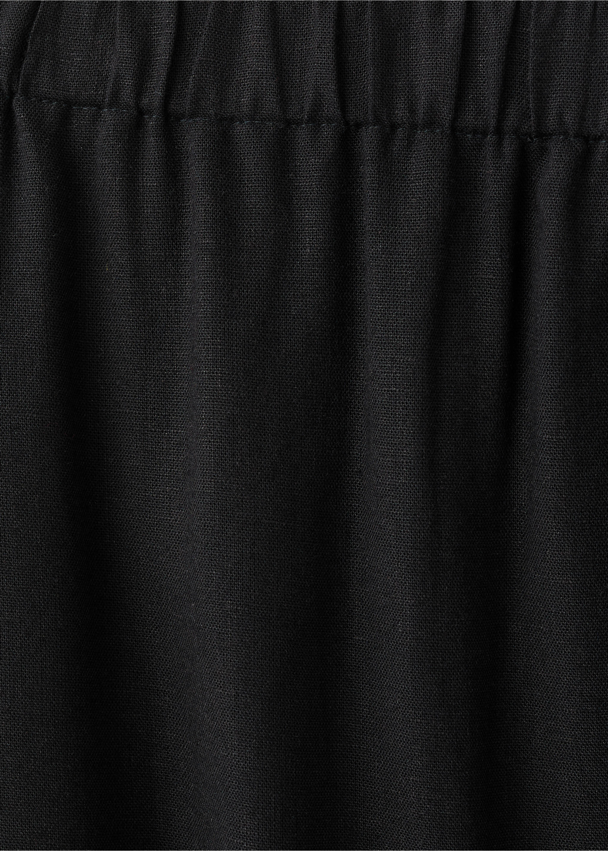 Straight linen-blend trousers - Details of the article 8, Black. Ref: 27026719-00.
