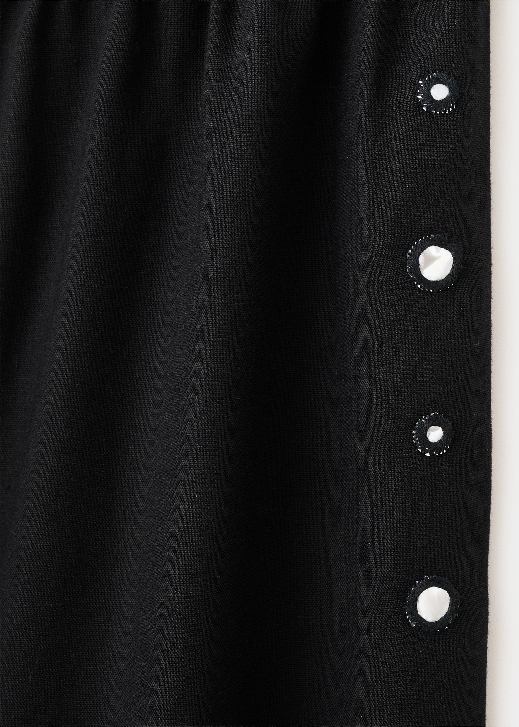 Straight linen-blend trousers - Details of the article 0, Black. Ref: 27026719-00.