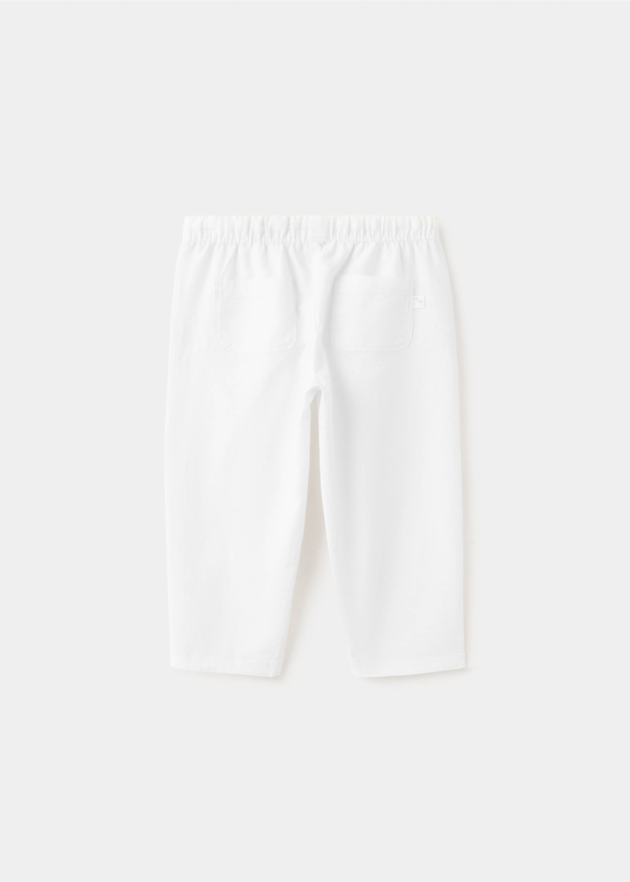 Cotton linen-blend trousers - Reverse of the article, Off White. Ref: 27026720-00.
