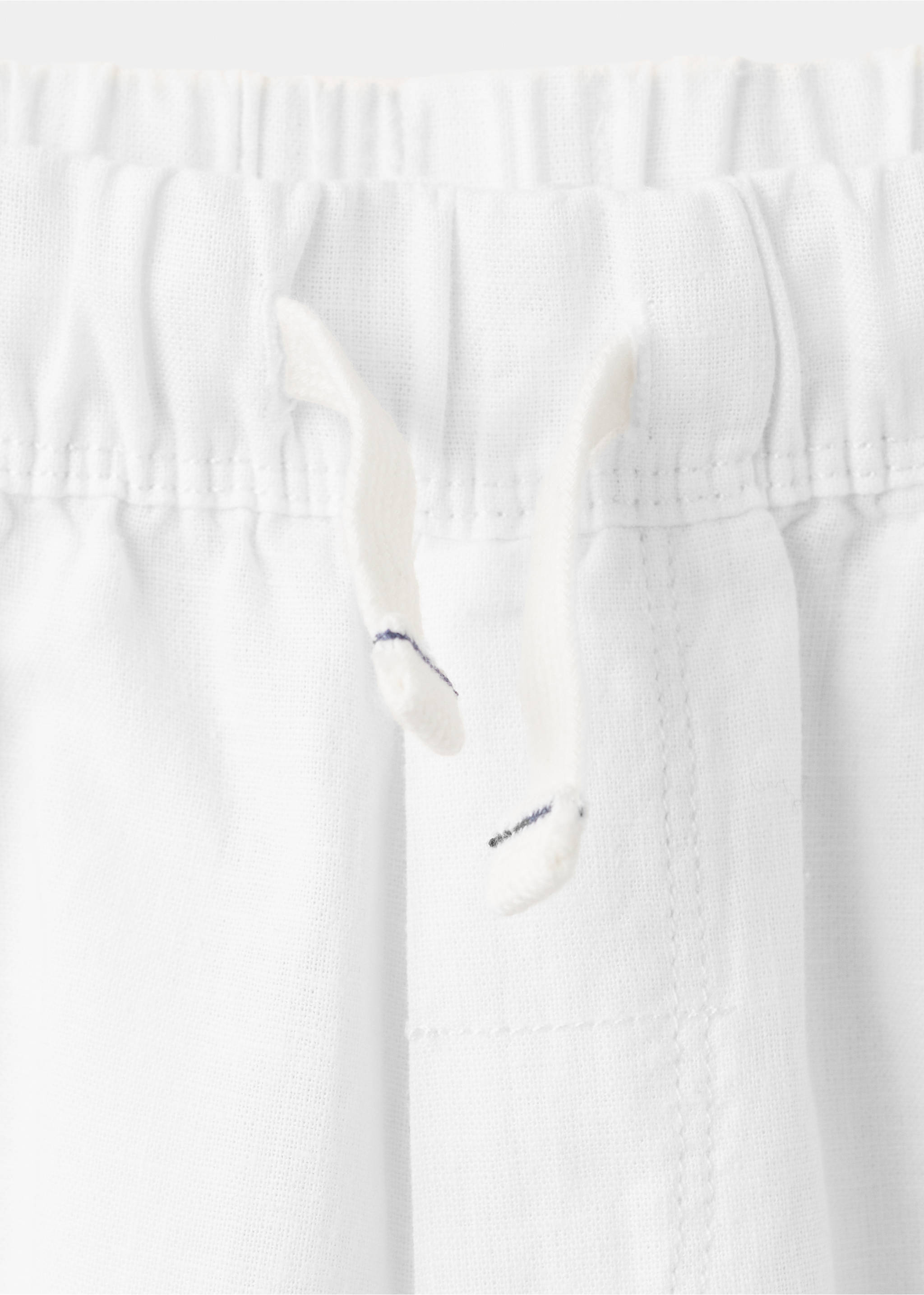 Cotton linen-blend trousers - Details of the article 8, Off White. Ref: 27026720-00.