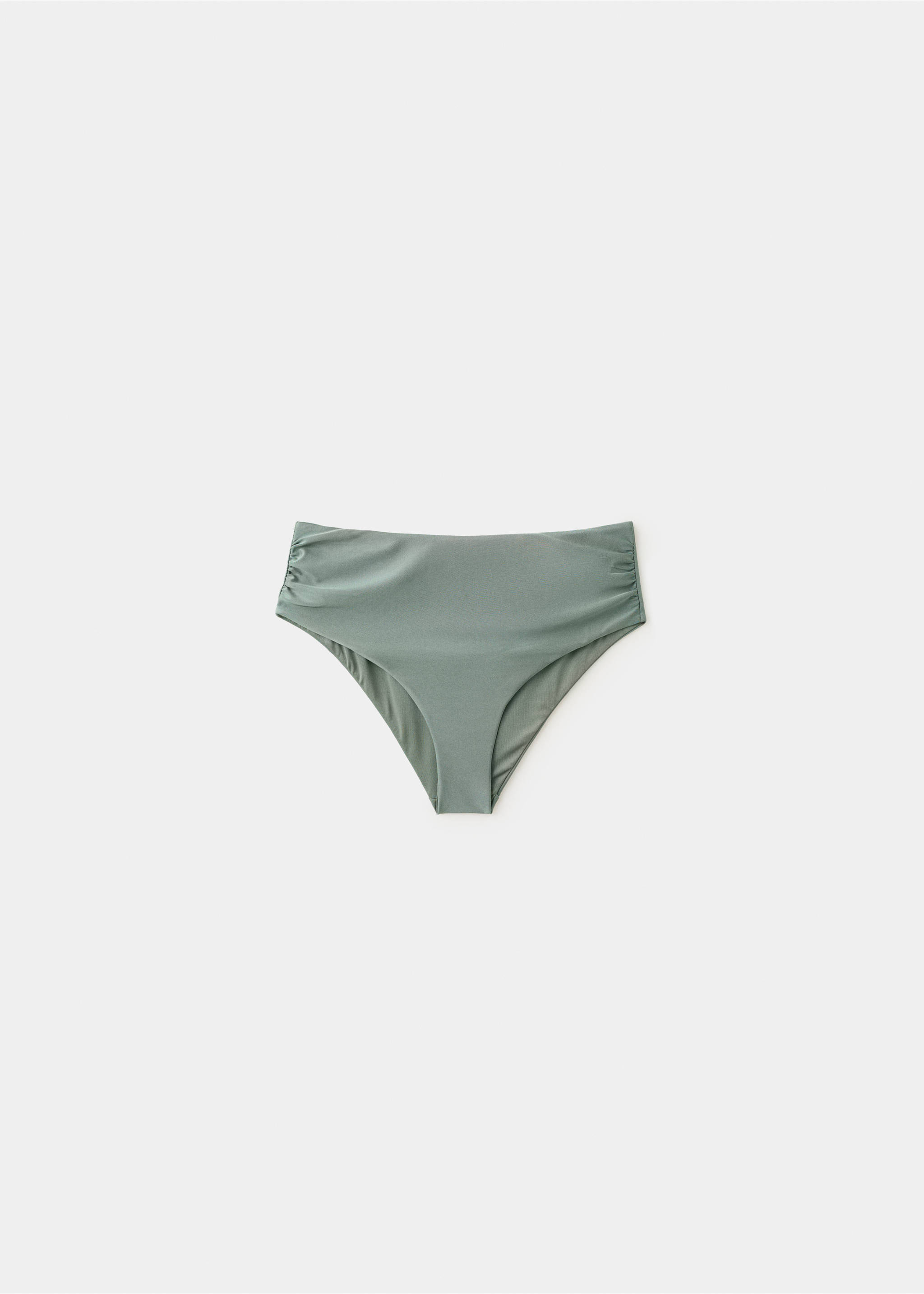 High-waisted draped bikini bottom - Article without model, Khaki. Ref: 27026724-00.