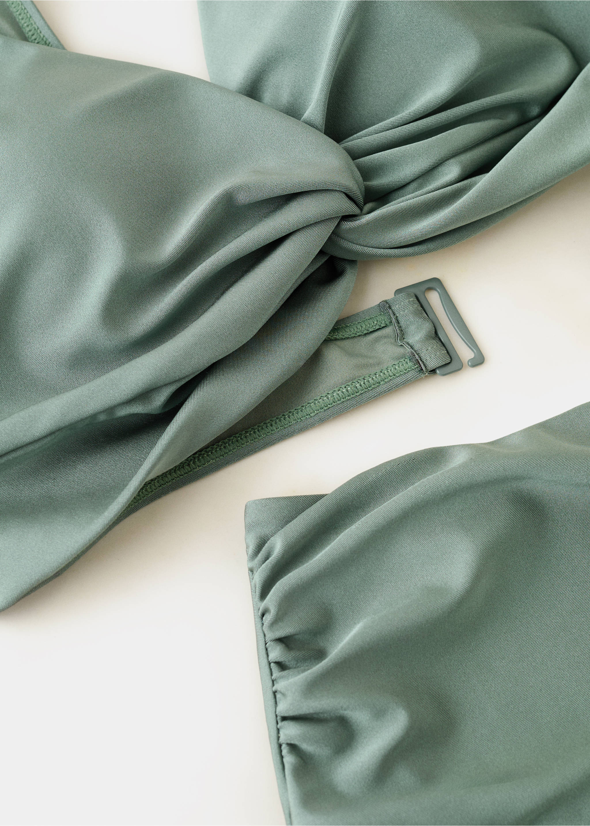 High-waisted draped bikini bottom - Details of the article 0, Khaki. Ref: 27026724-00.