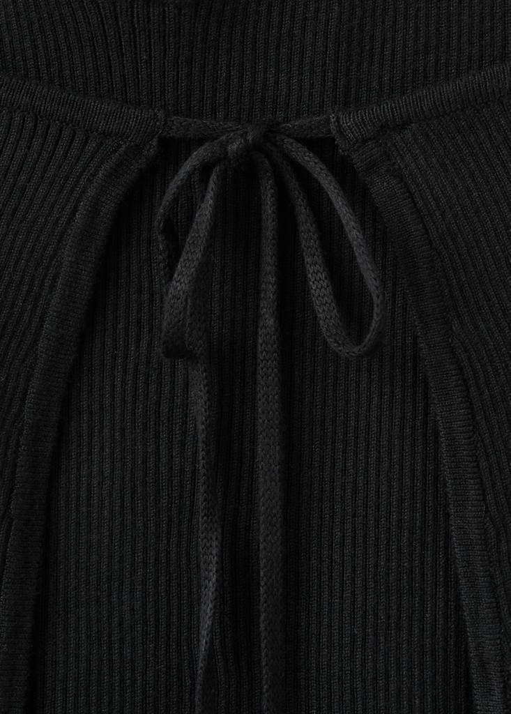 Ribbed halter neck top — Black