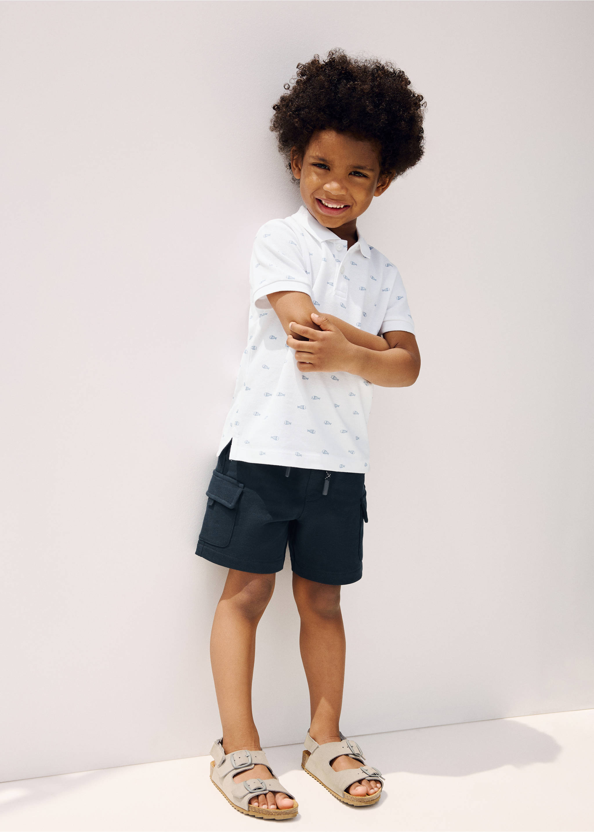 Cargo-Bermudashorts mit Kordelzug - Allgemeine Ansicht, Marineblau. Ref: 27026733-00.