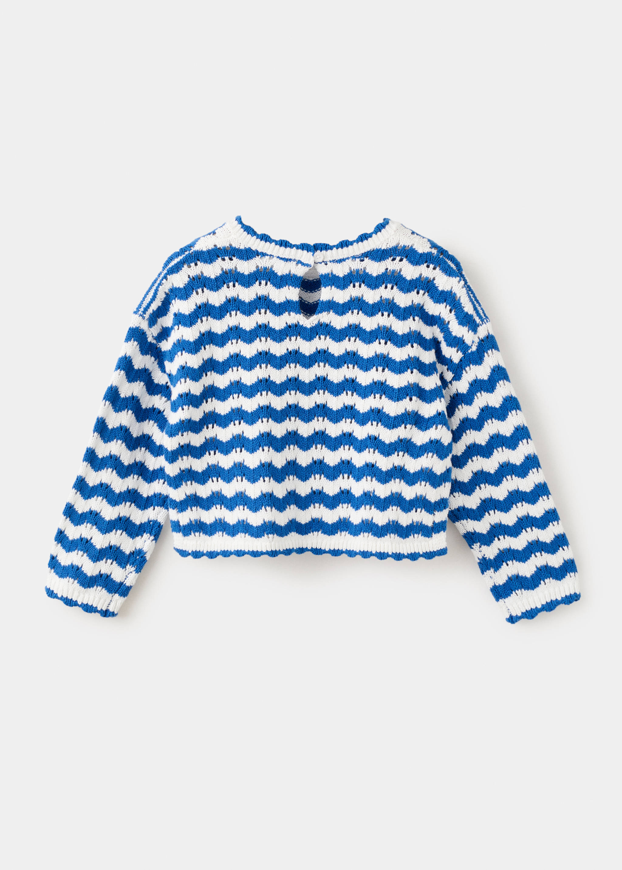 Two-tone striped crochet sweater - Reverse of the article