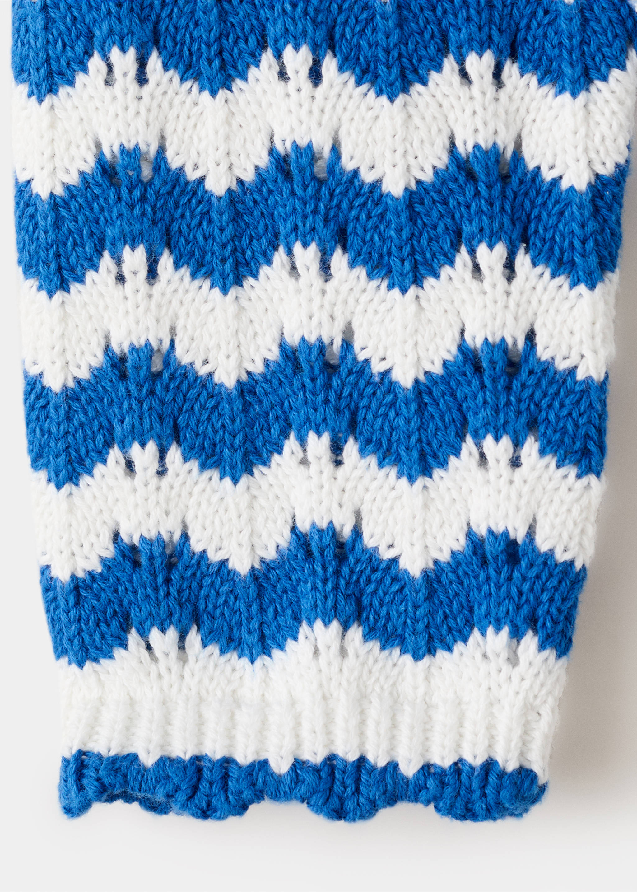 Striped openwork knit sweater - Details of the article 0, Vibrant blue. Ref: 27026734-00.