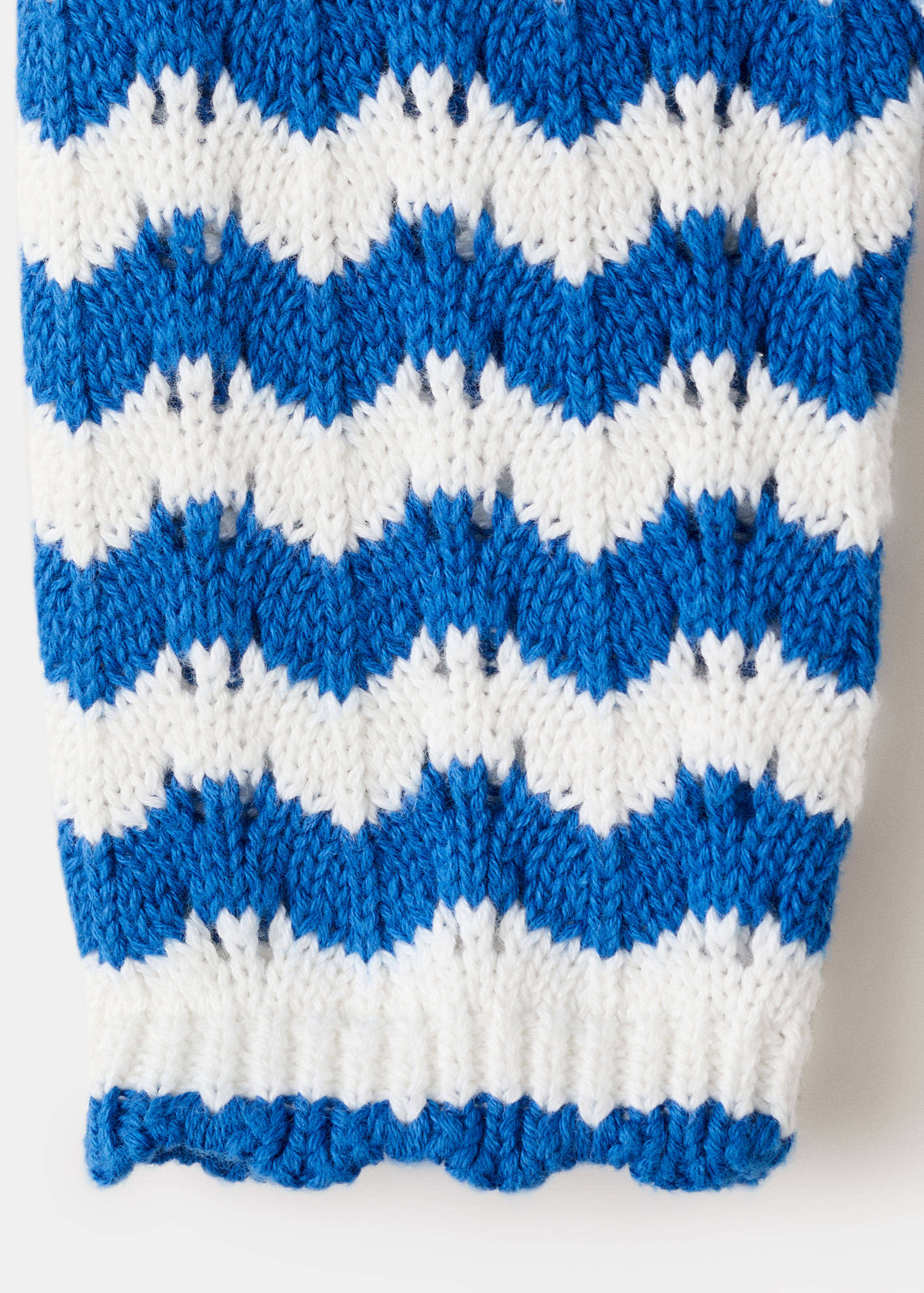 Two-tone striped crochet sweater - Details of the article 0