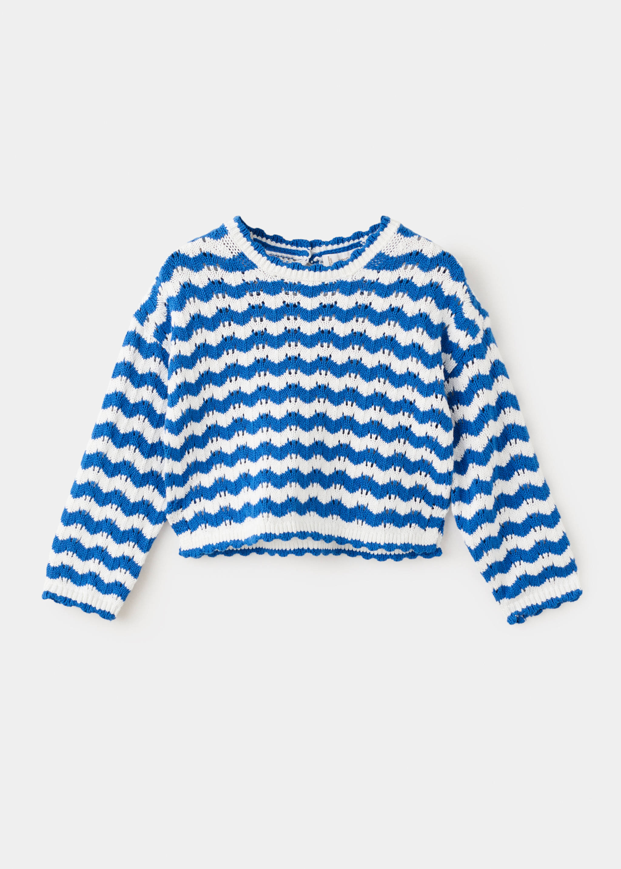Two-tone striped crochet sweater - Article without model