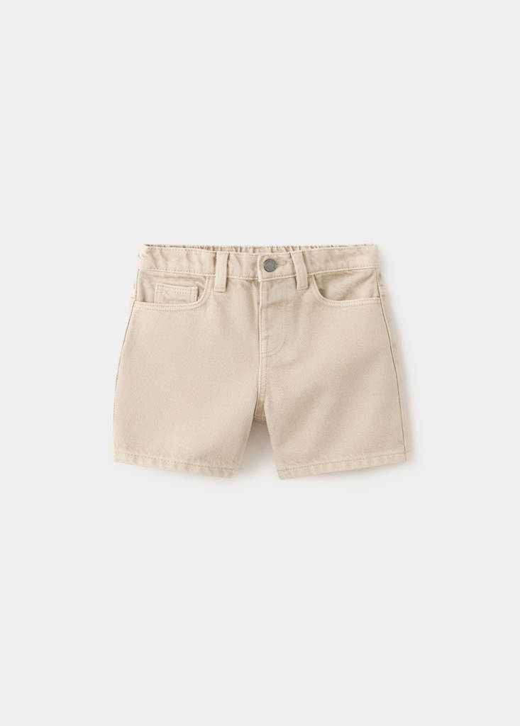 Straight-fit denim bermuda shorts — Light/Pastel Grey