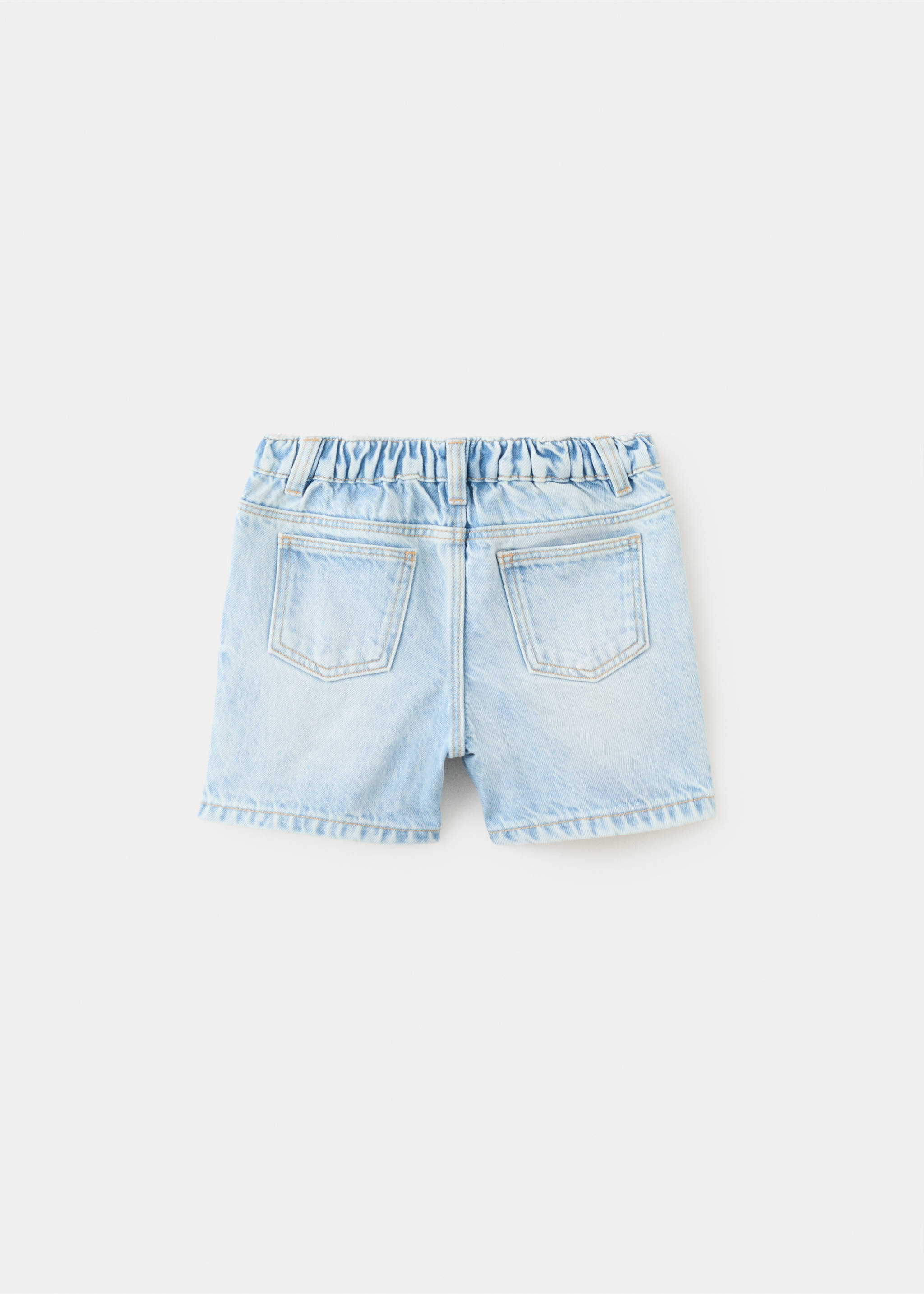 Straight-fit denim bermuda shorts - Reverse of the article, Light Blue. Ref: 27026735-00.