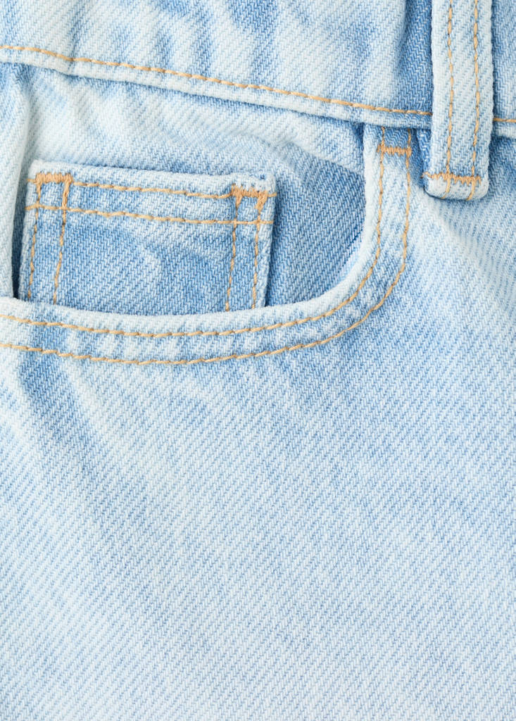 Straight-fit denim bermuda shorts — Light Blue