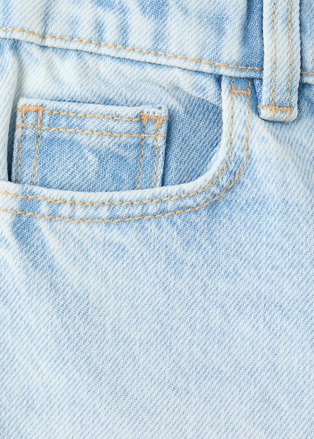 Straight-fit denim bermuda shorts — Light Blue