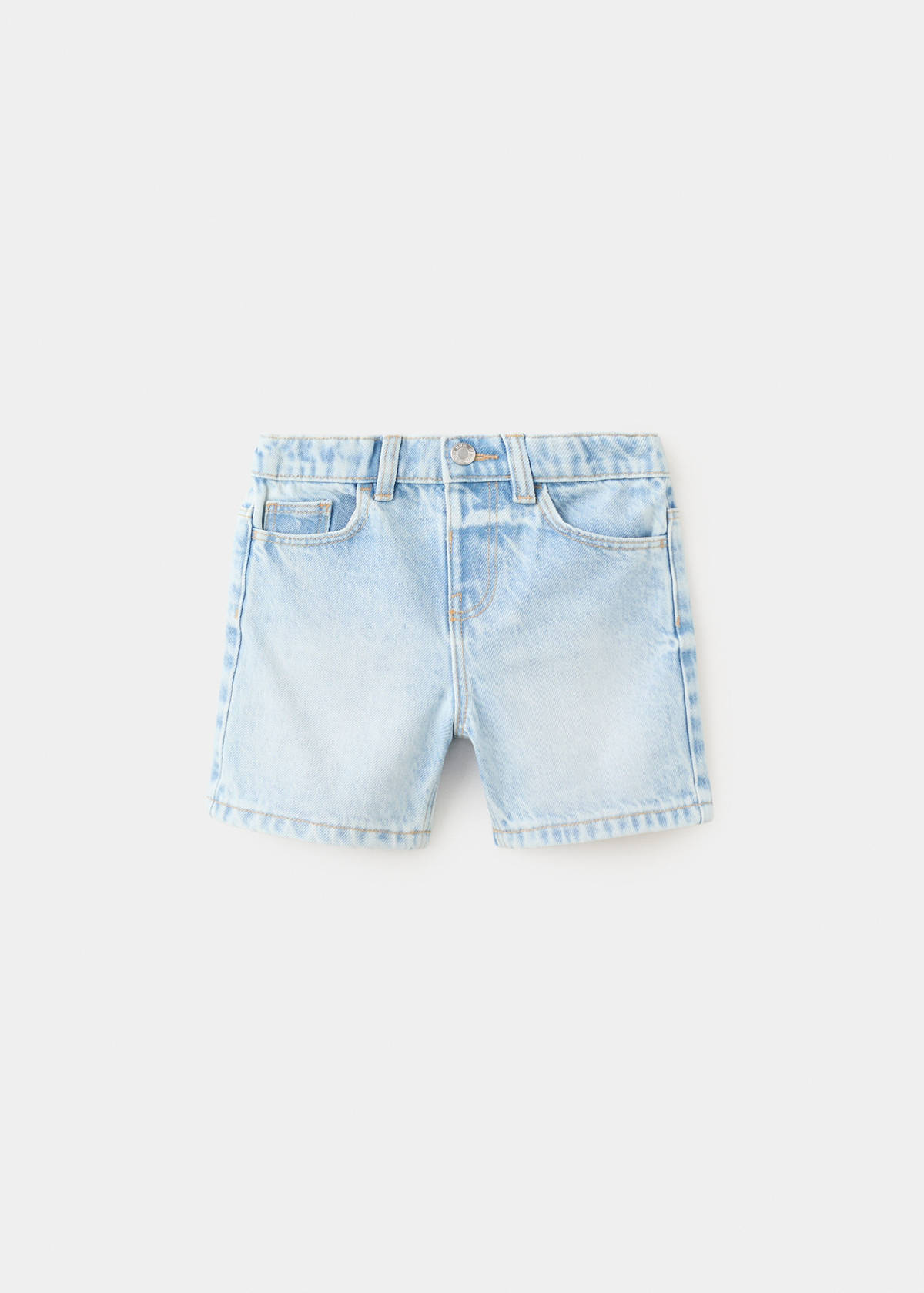 Straight-fit denim bermuda shorts — Light Blue
