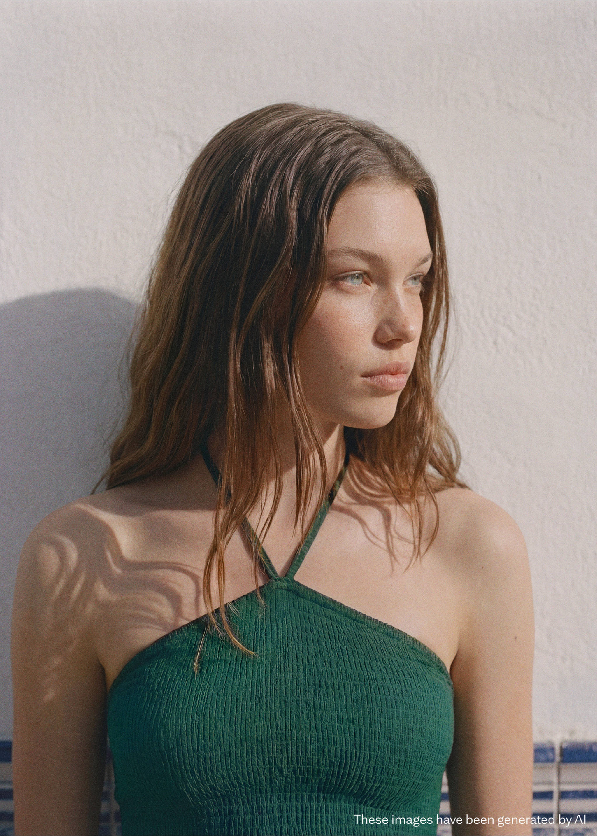 فستان هالتر بألواح - رؤية وسط, أخضر. Ref: 27026737-00.