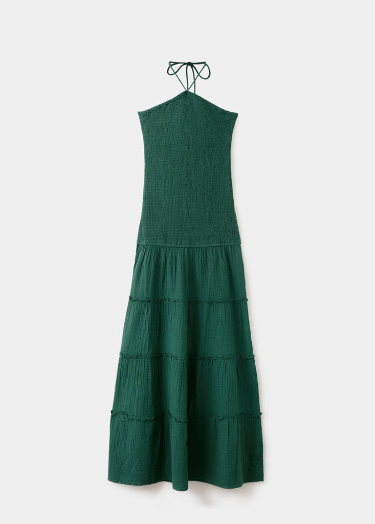 Halter panel dress — Green