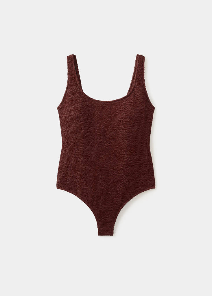 Textured swimsuit — Russet